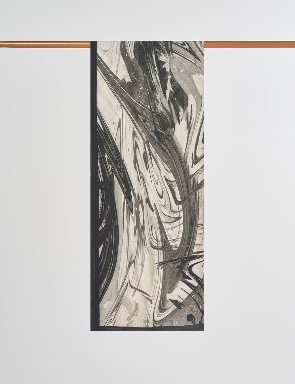 Brush Pattern Shawl in Black