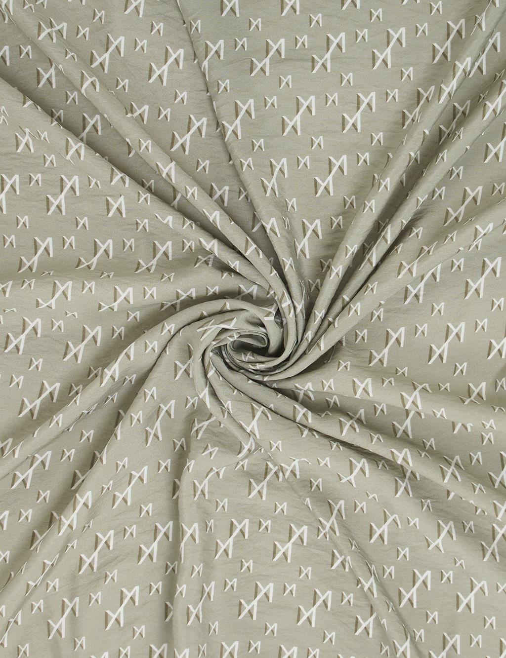 Patterned Viscose Scarf Almond Green