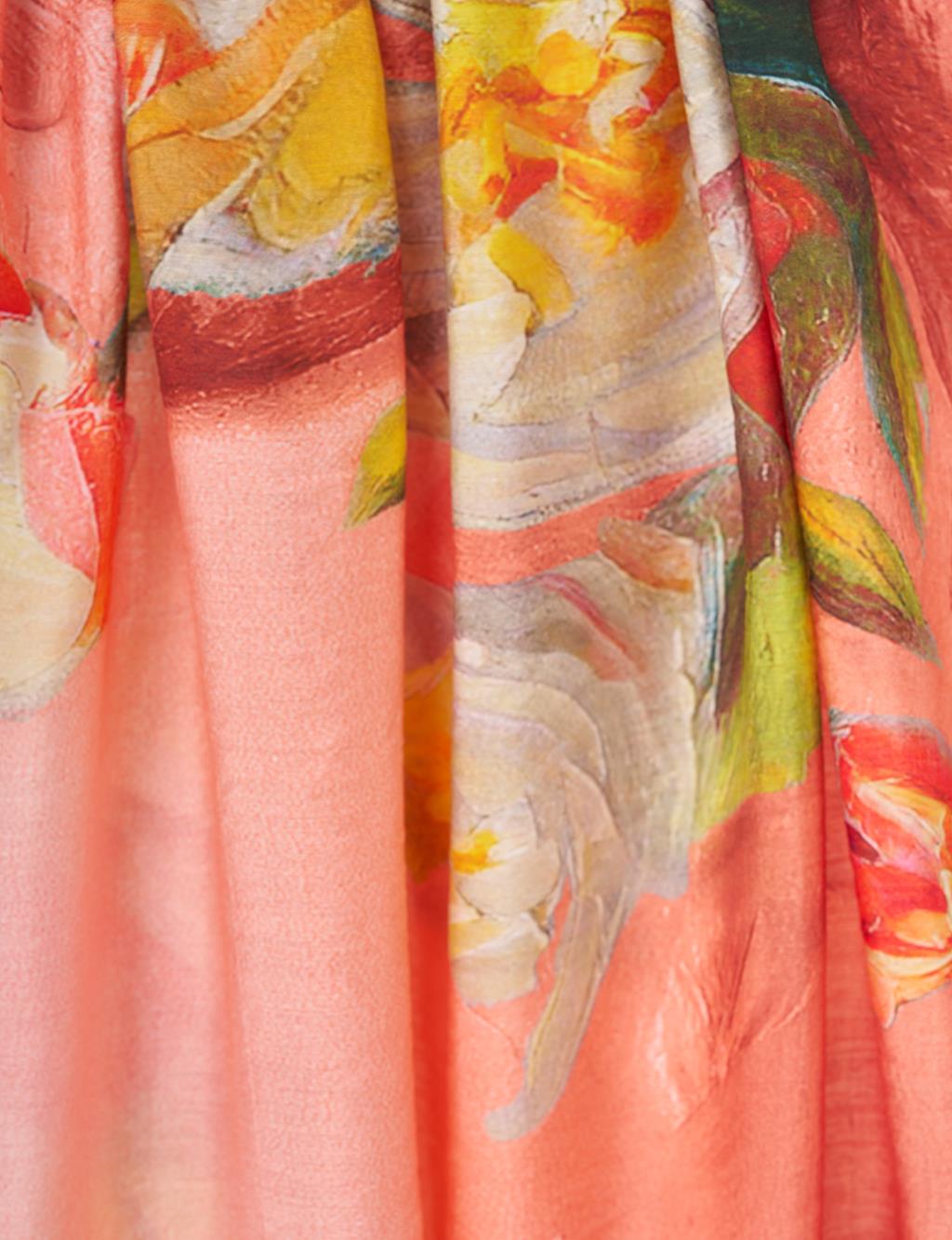 Suluboya Efektli Viskon Şal Pembe 