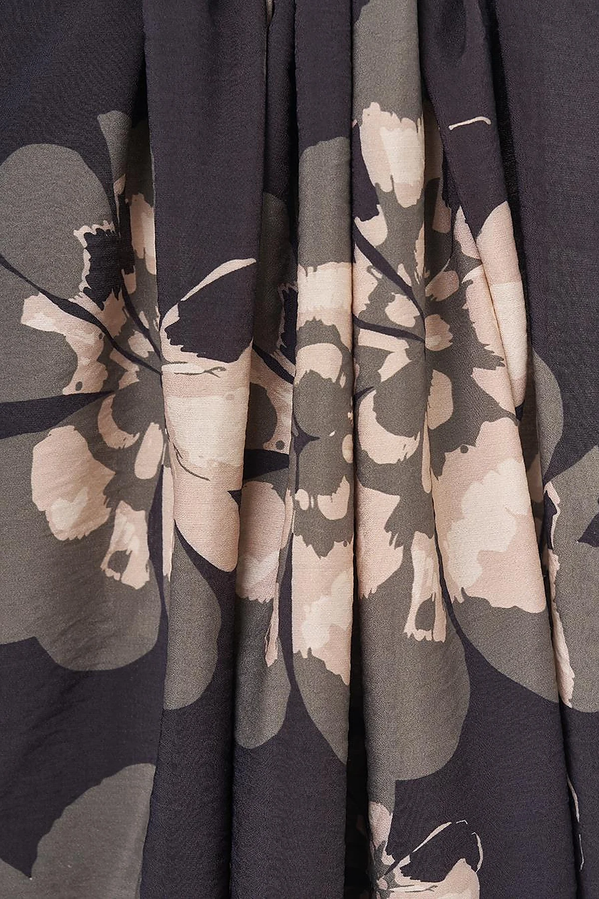 Multi-Floral Viscose Shawl in Black