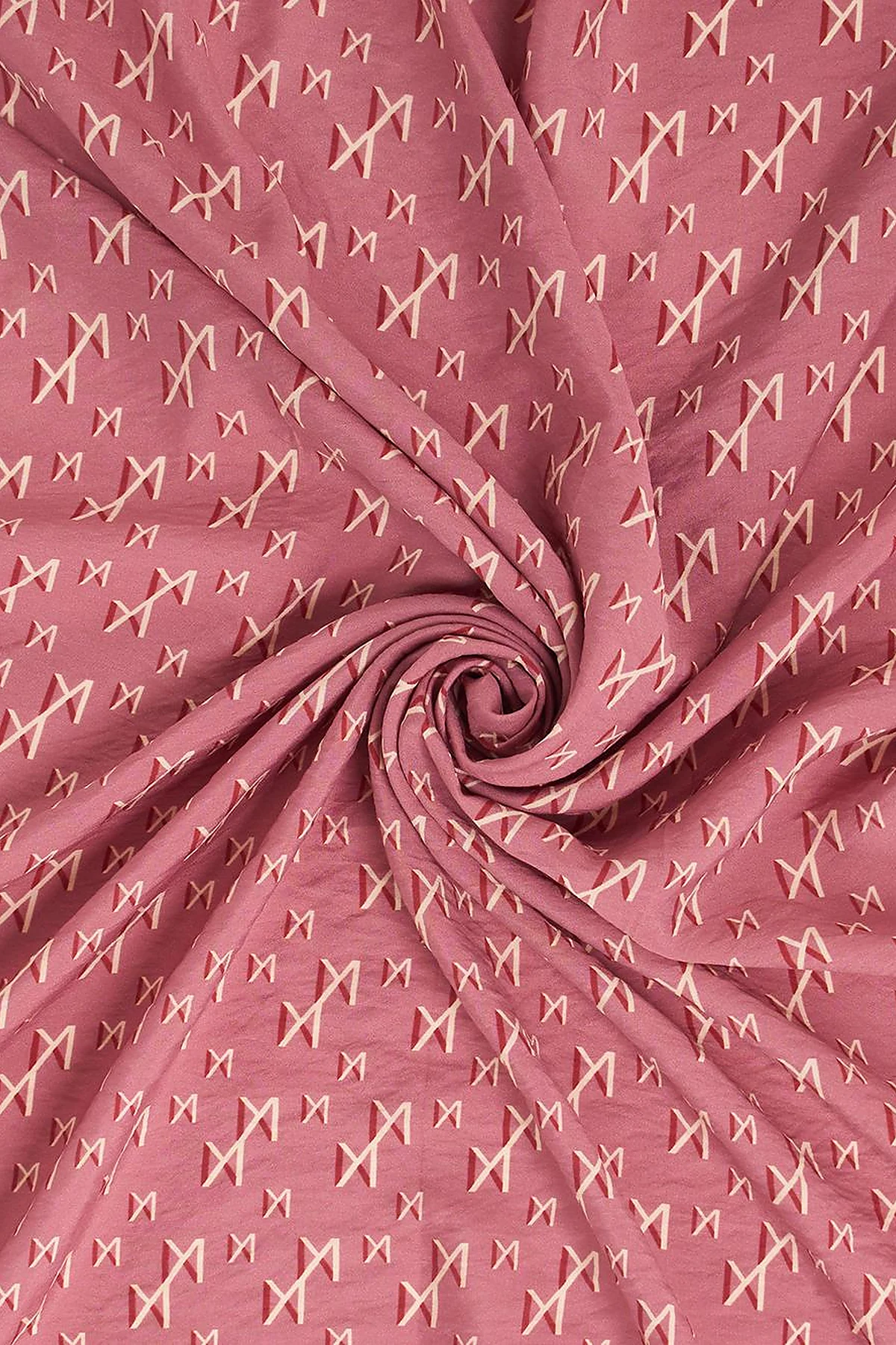 Patterned Viscose Scarf Dusty Rose