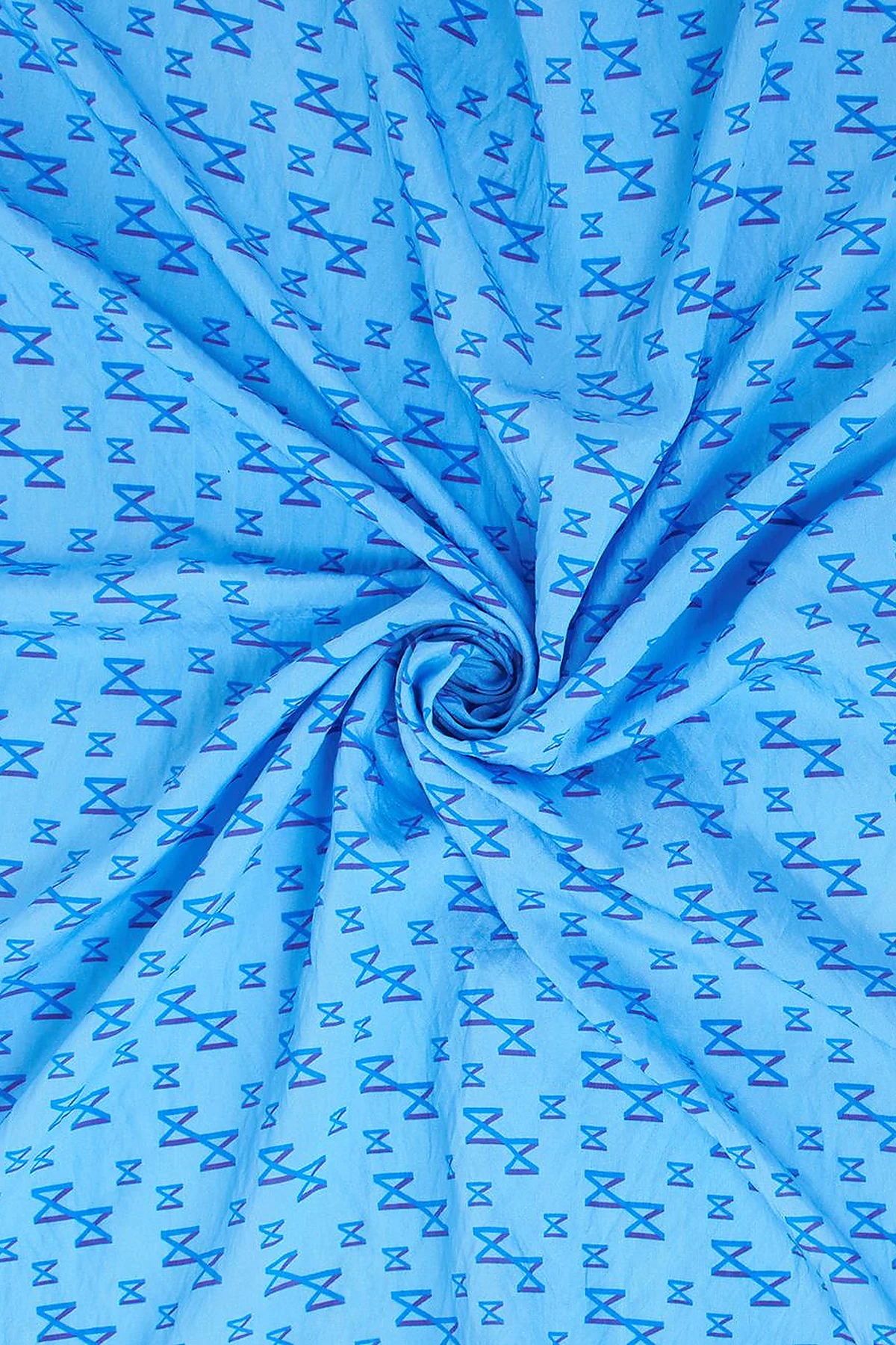 Patterned Viscose Scarf Indigo