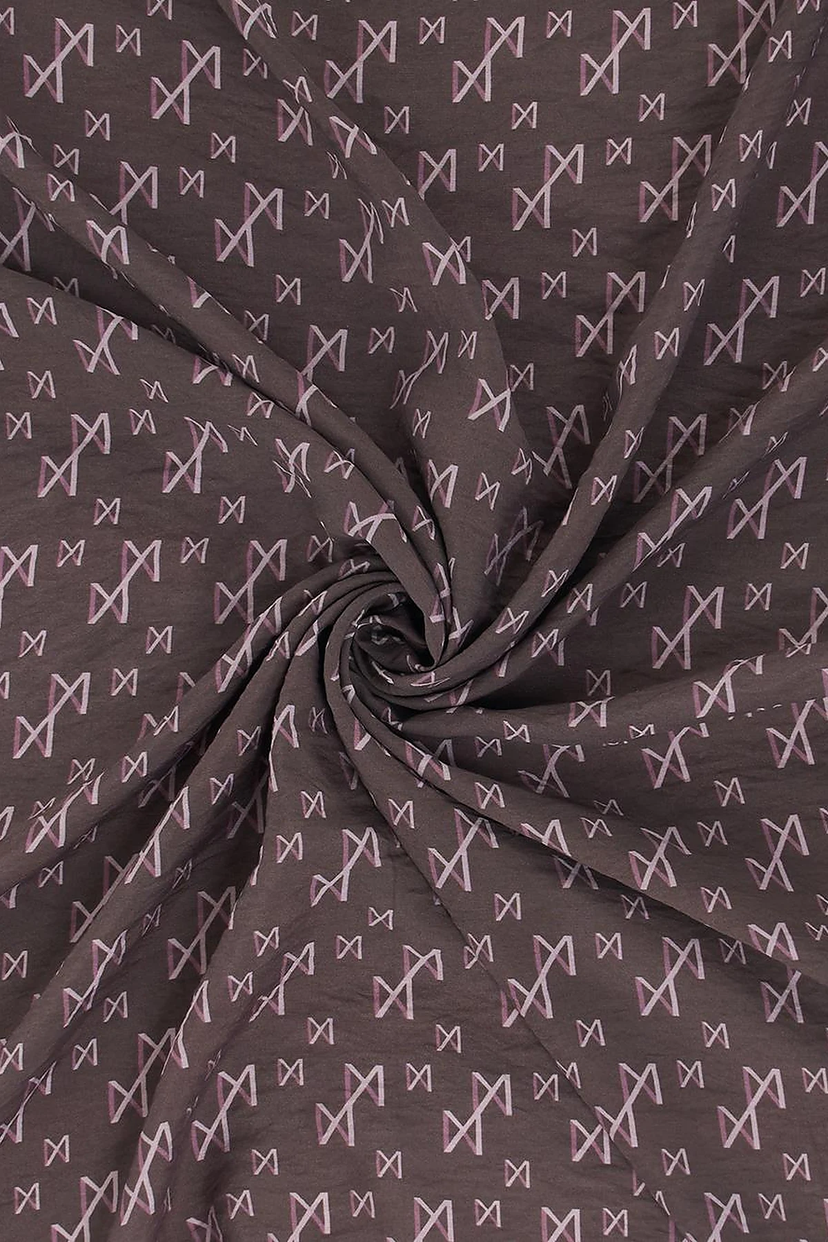 Patterned Viscose Scarf Damson
