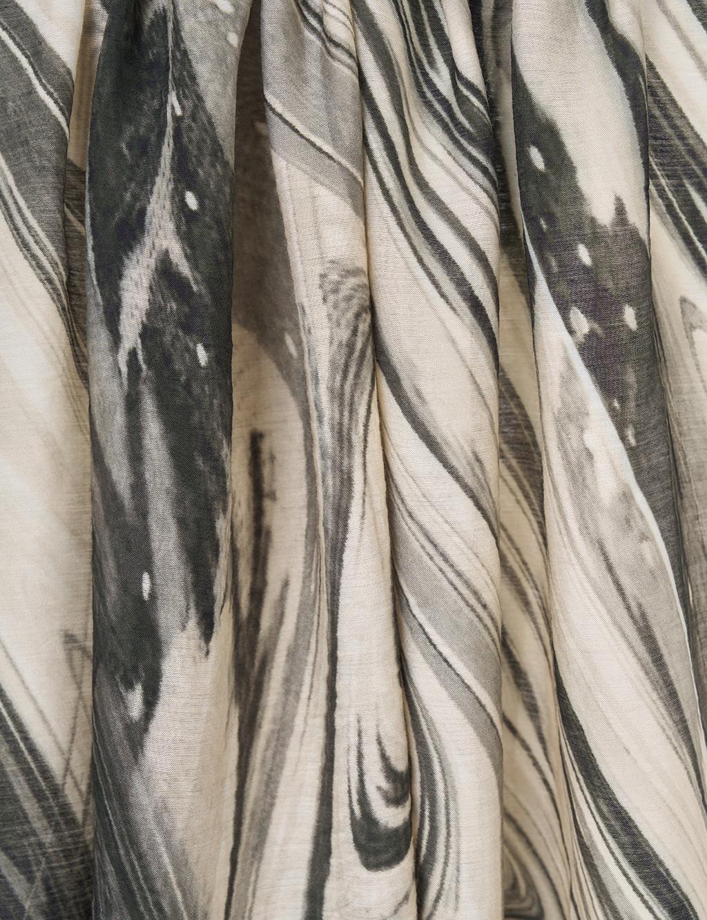 Brush Pattern Shawl in Black