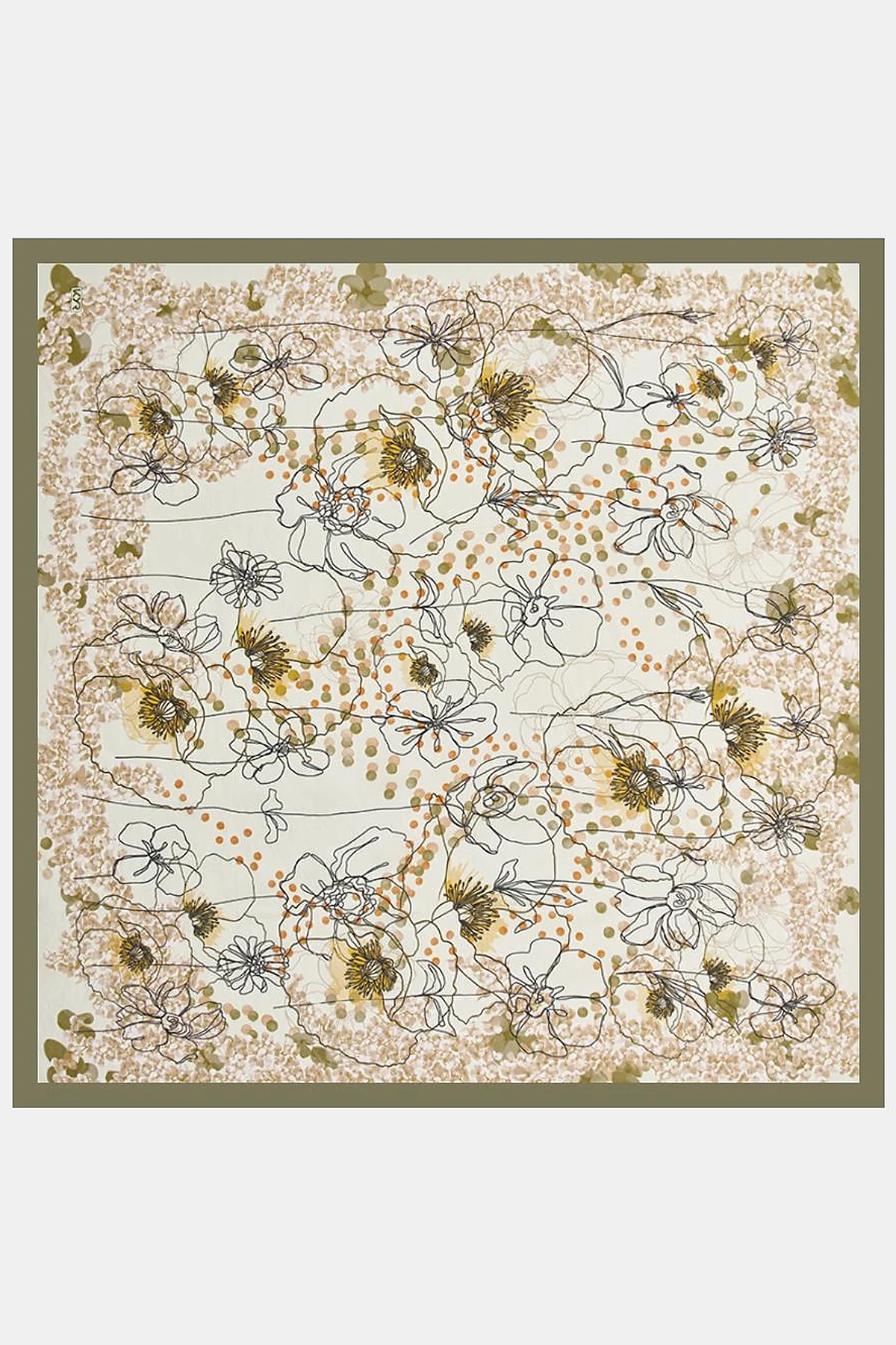 Mixed Viscose Scarf Khaki