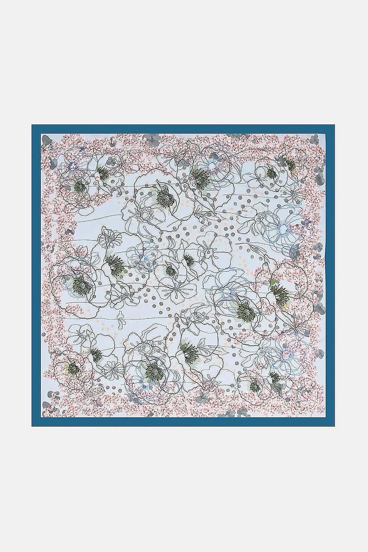 Mixed Viscose Scarf Blue