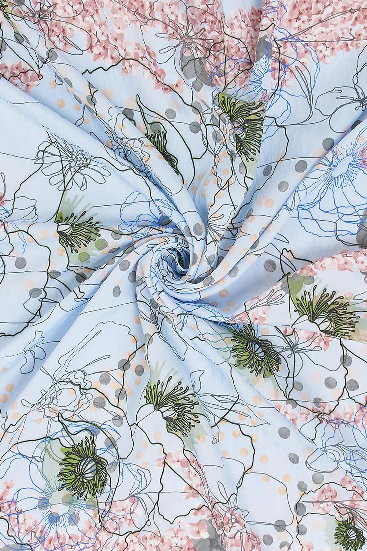 Mixed Viscose Scarf Blue