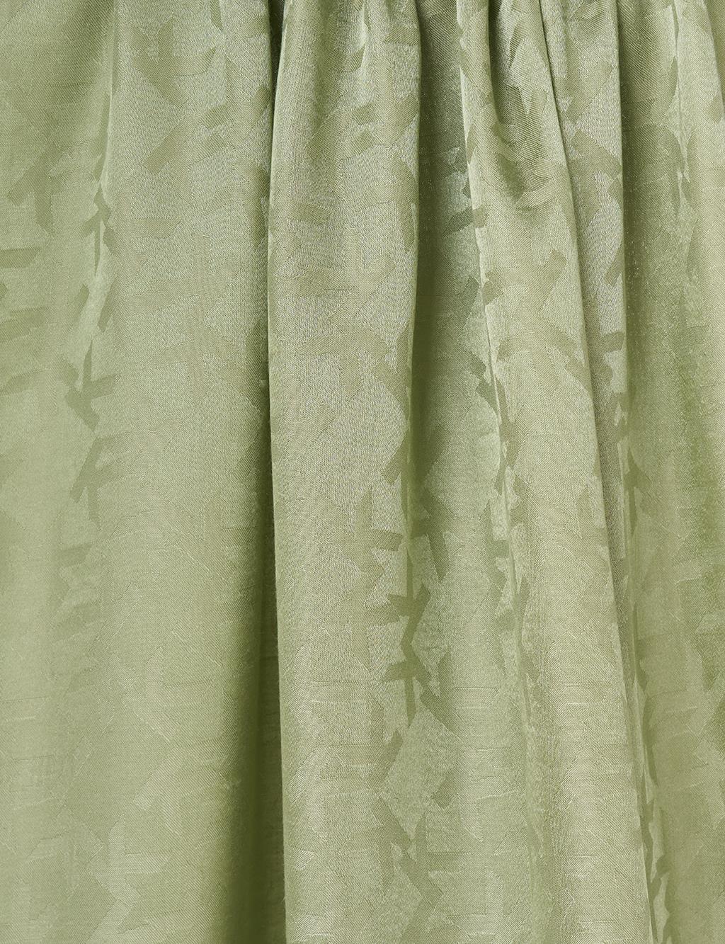 Jacquard Shawl with Logo Detail Aqua Green