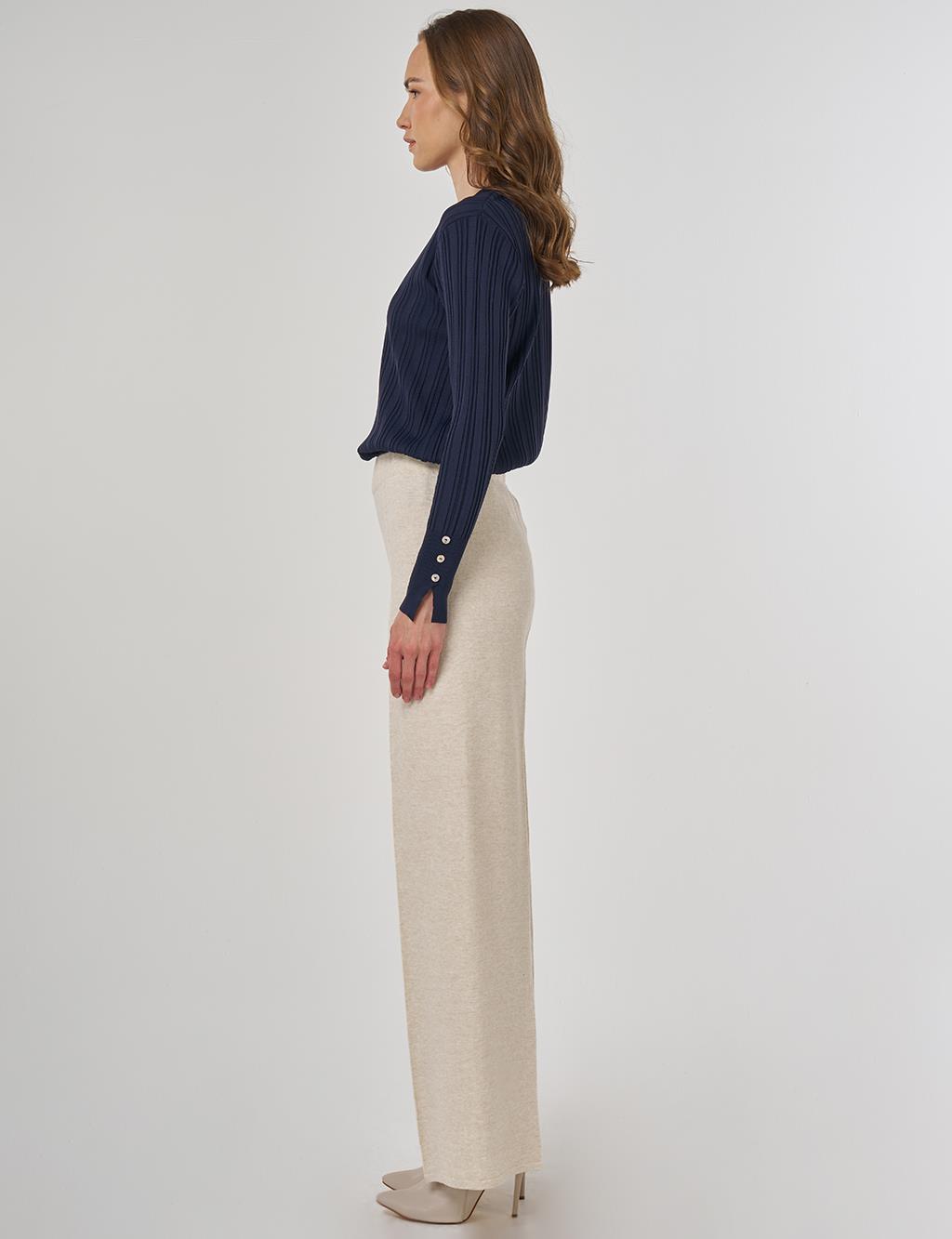 Ribbed Knit Pants Stone