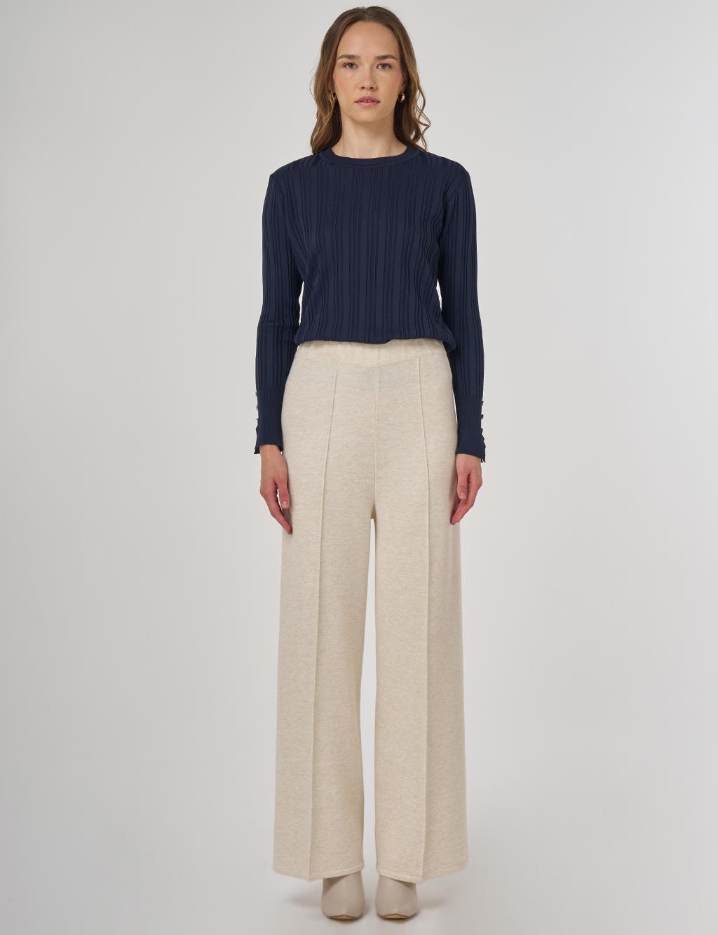 Ribbed Knit Pants Stone