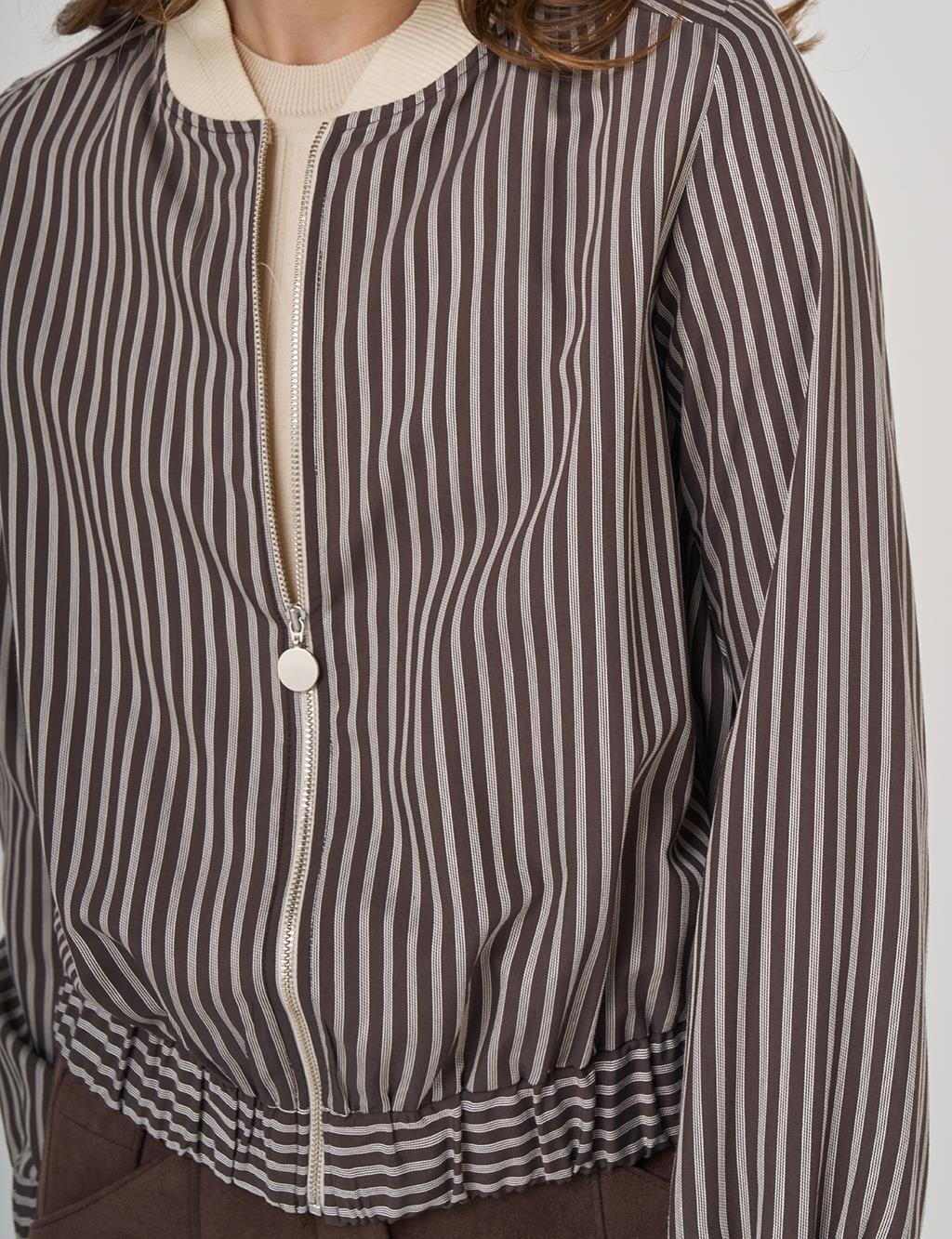 College Collar Viscose Blouse Brown