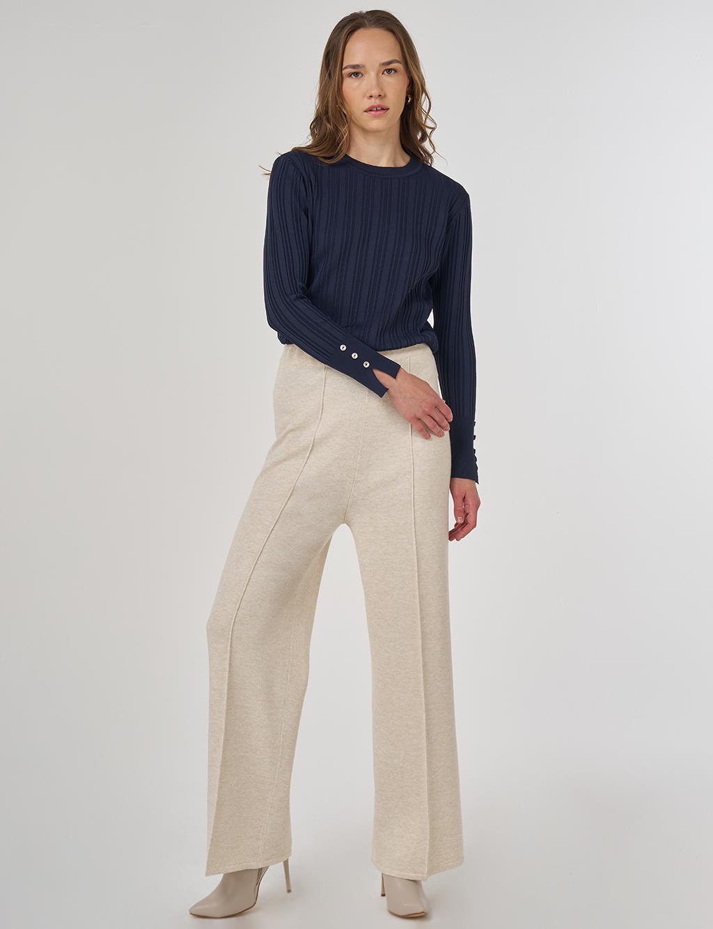 Ribbed Knit Pants Stone