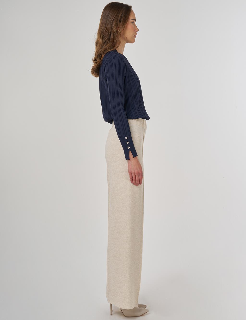 Ribbed Knit Pants Stone