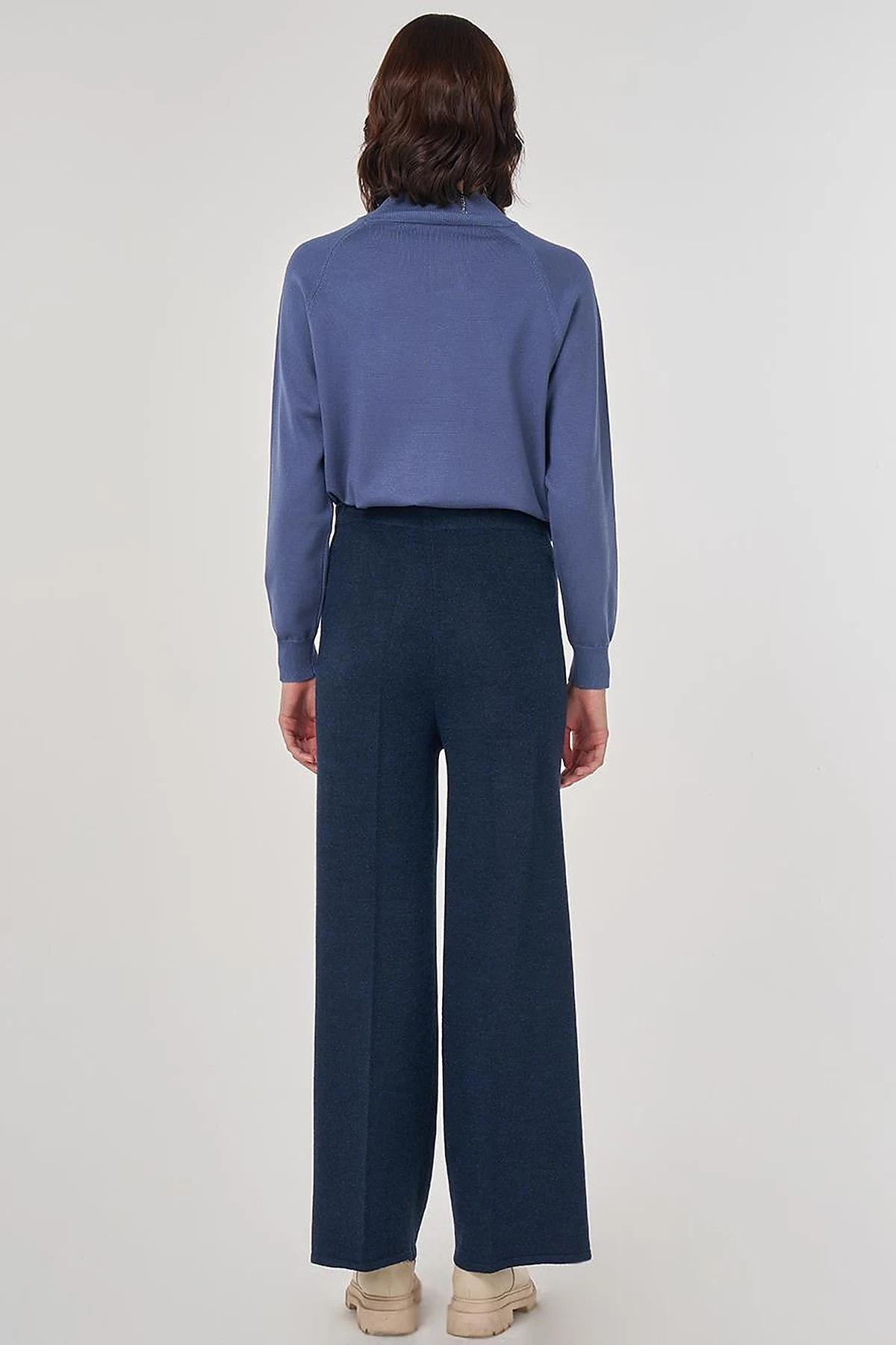Ribbed Knit Pants Navy