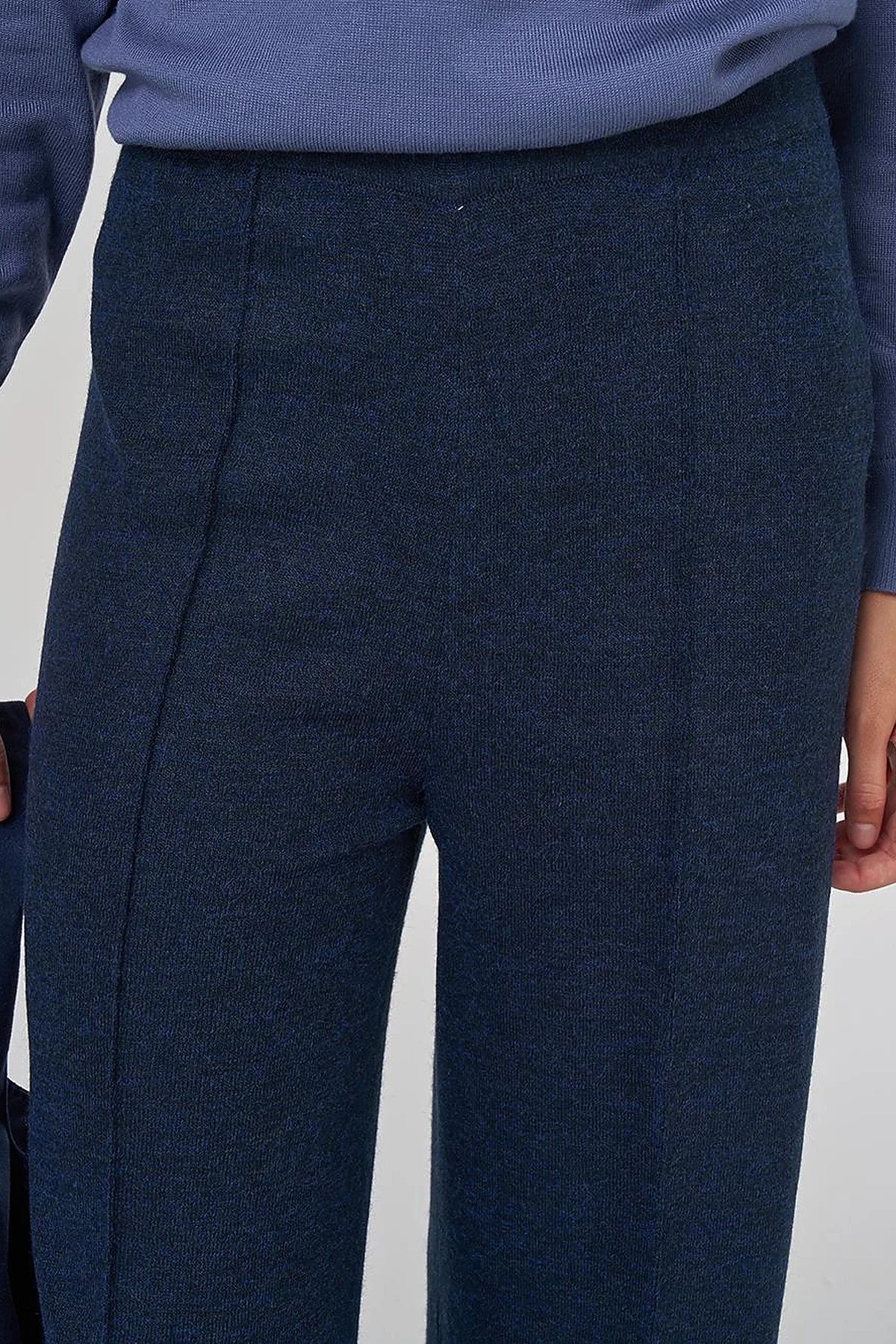 Ribbed Knit Pants Navy