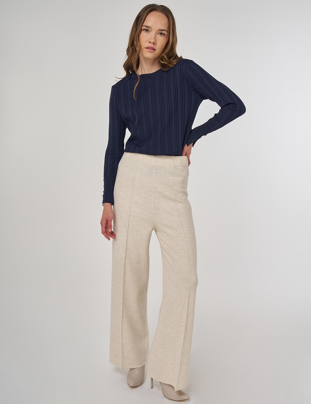 Ribbed Knit Pants Stone