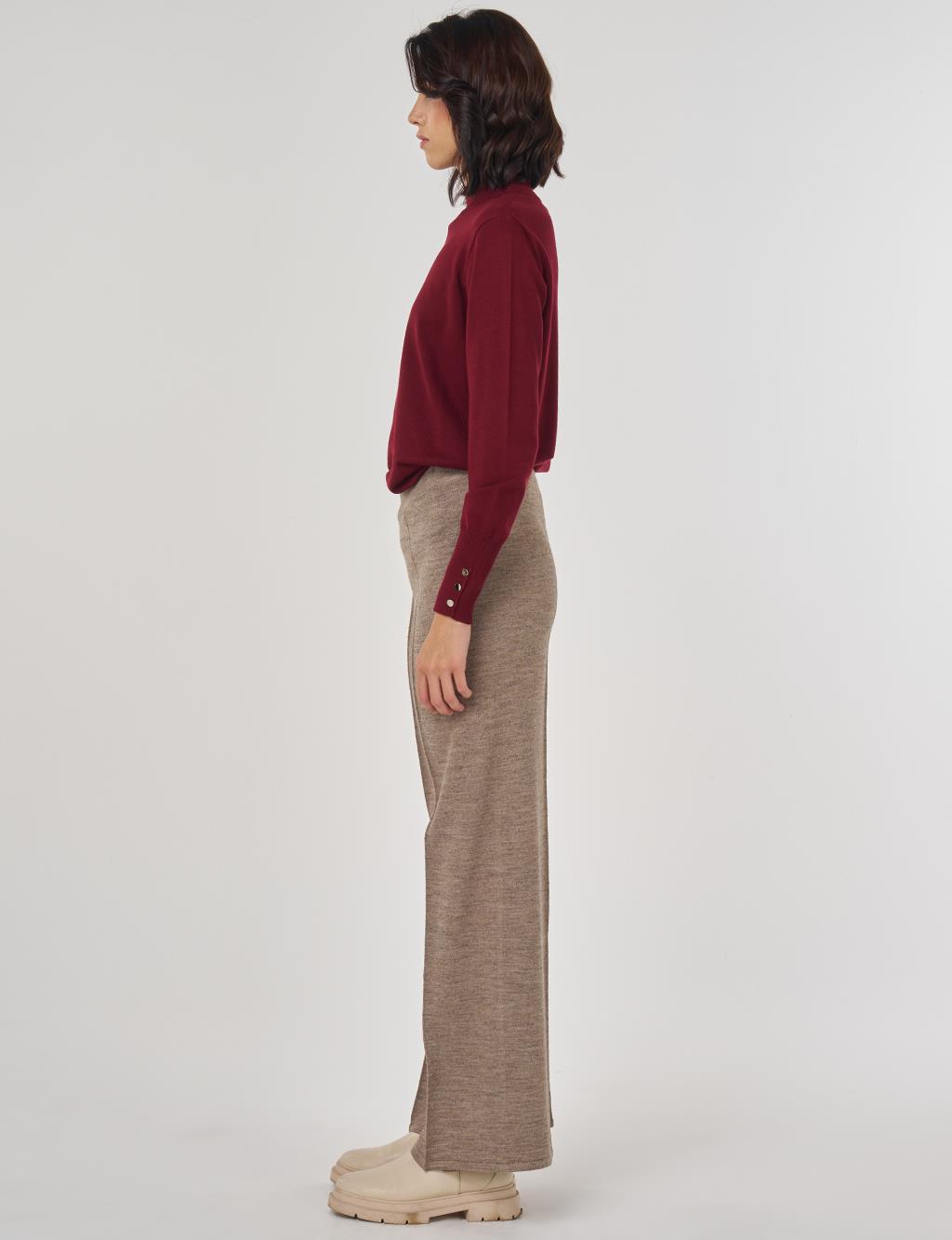 Ribbed Knit Pants Beige