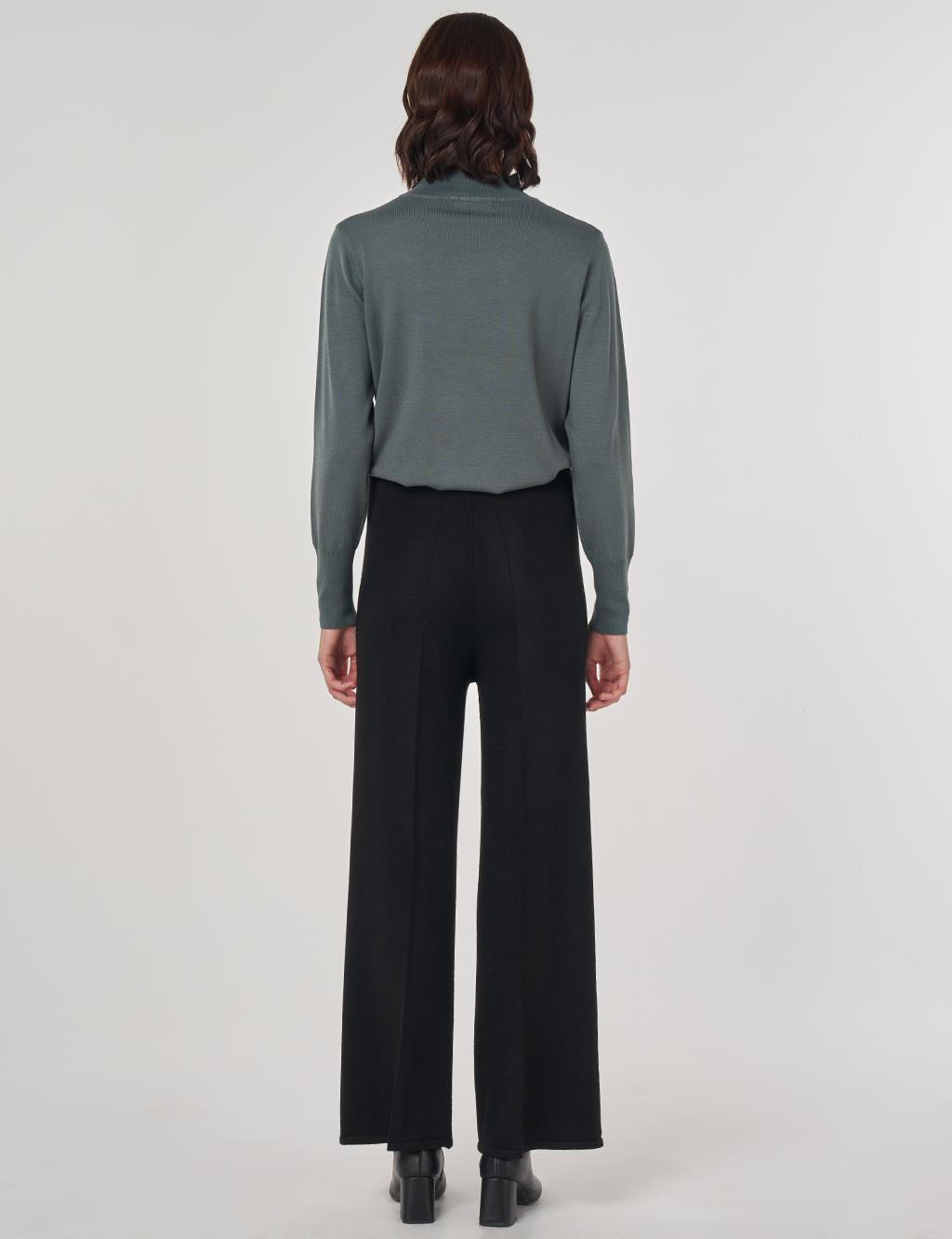 Ribbed Knit Pants Black