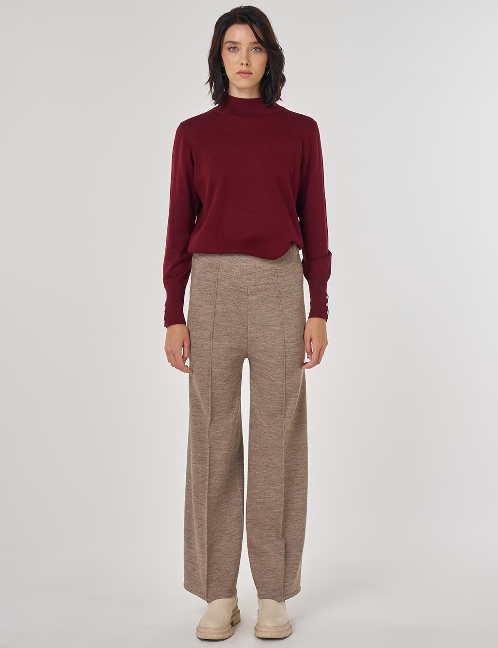 Ribbed Knit Pants Beige