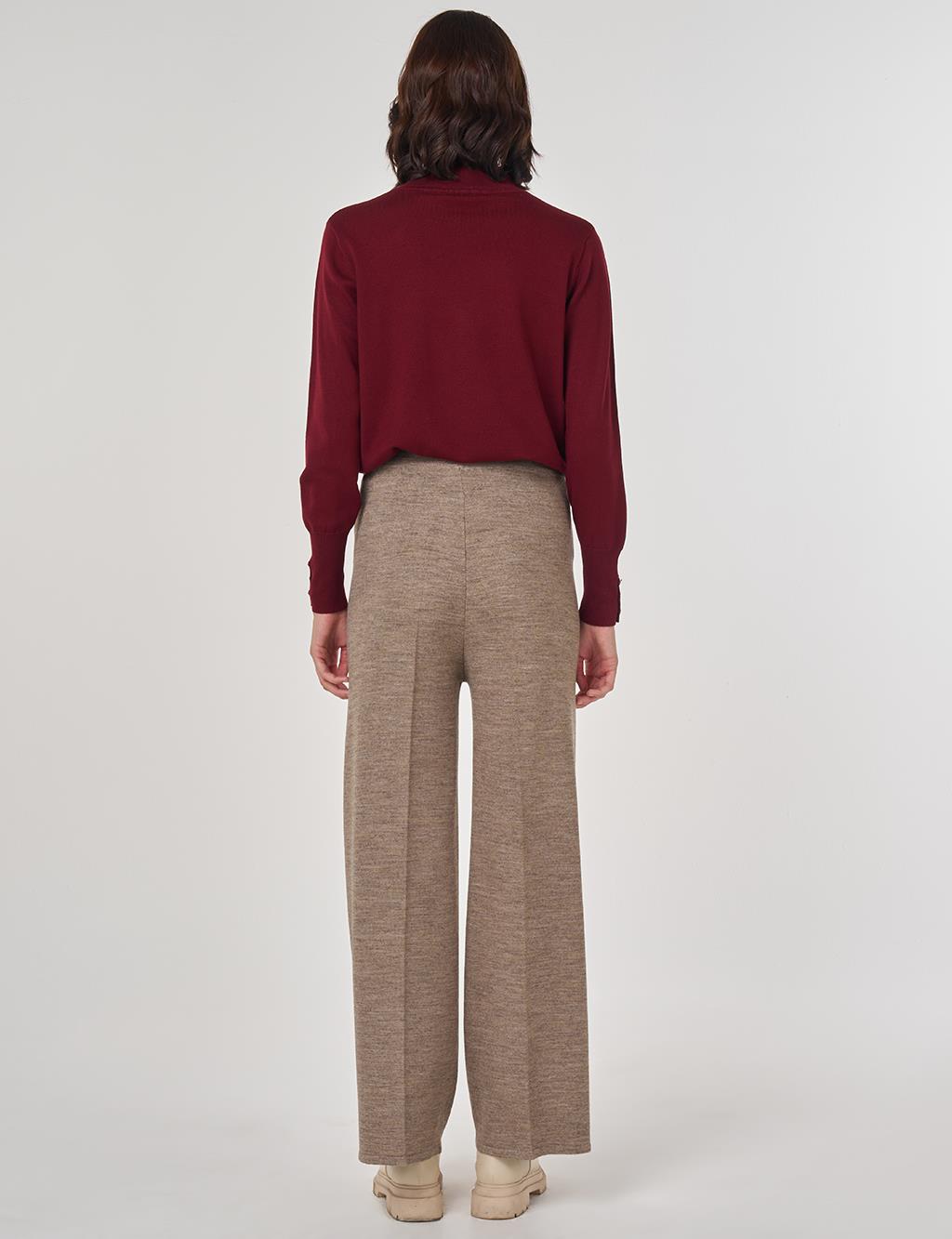 Ribbed Knit Pants Beige