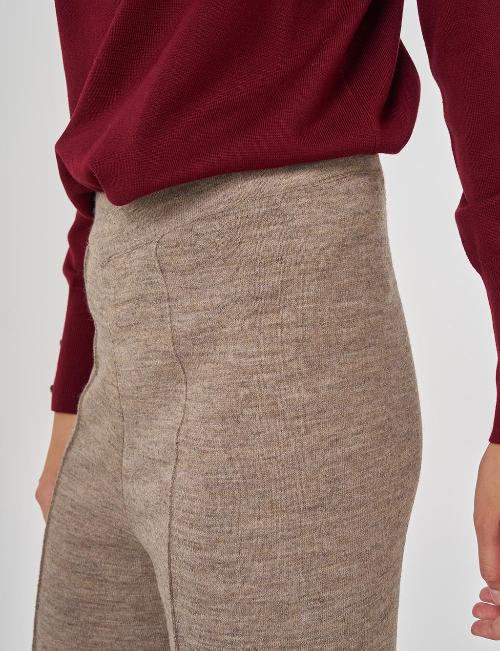 Ribbed Knit Pants Beige