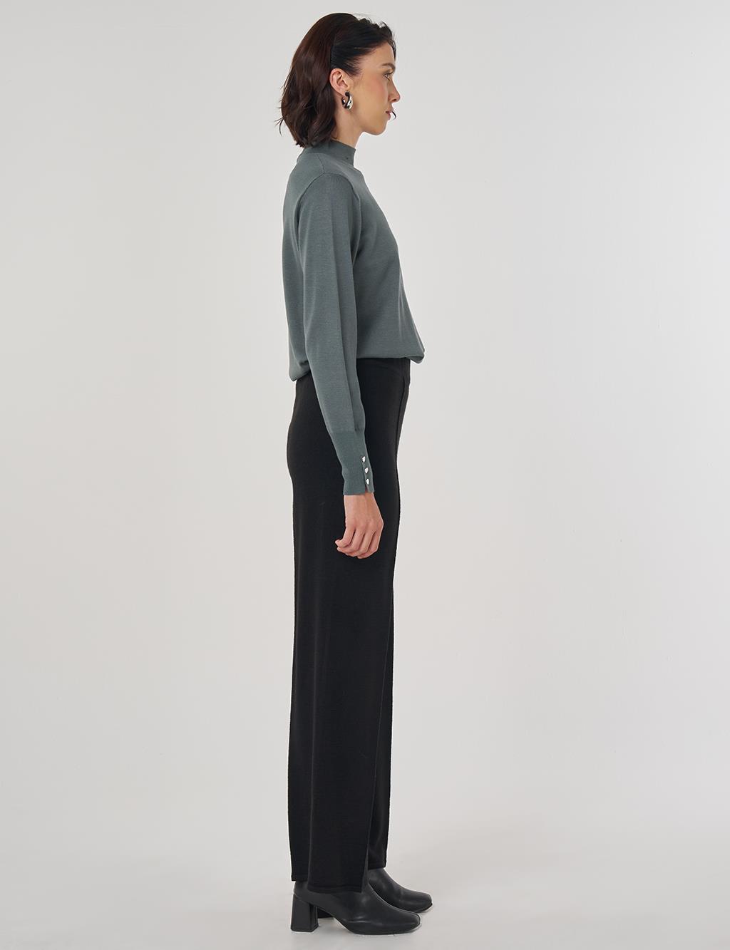 Ribbed Knit Pants Black