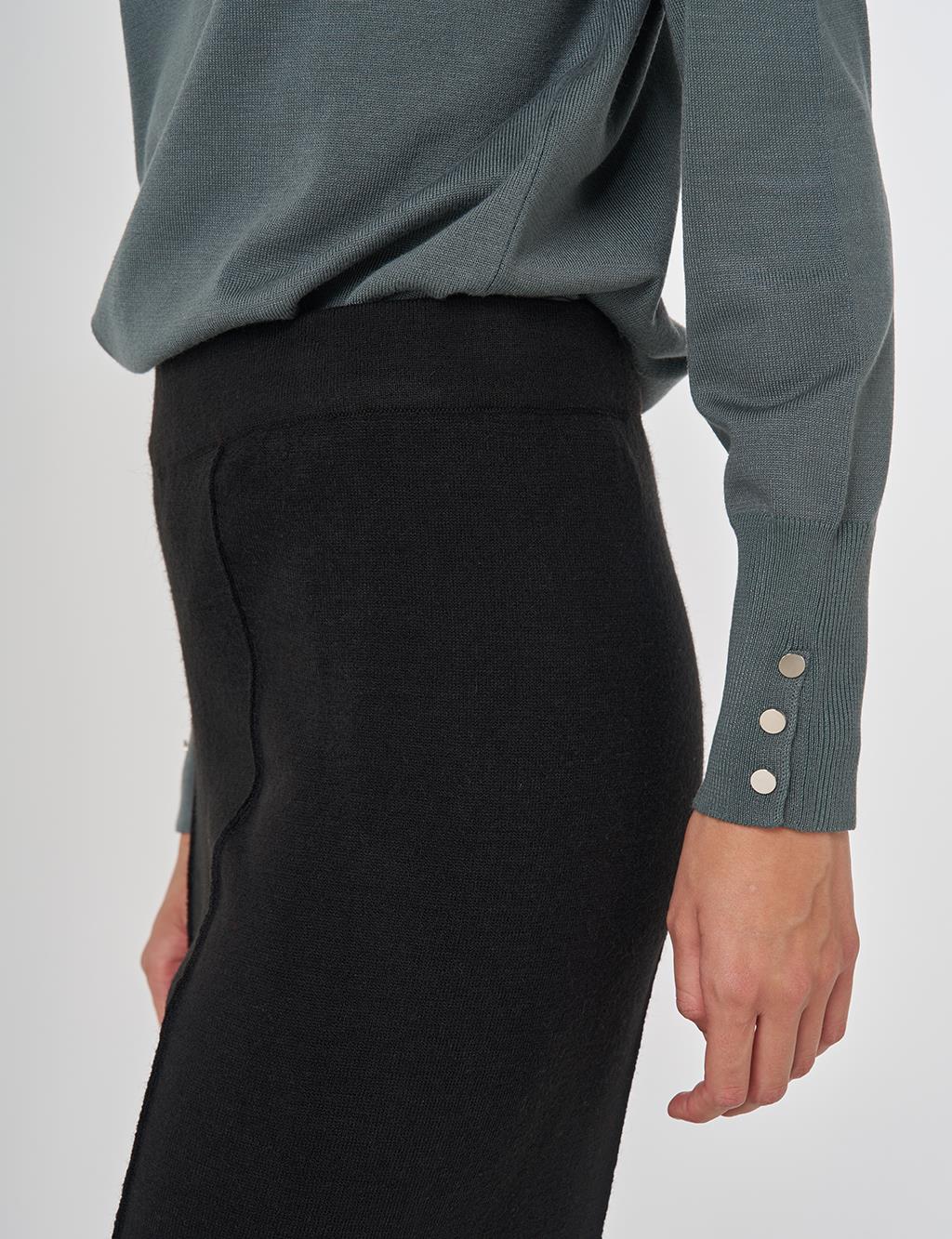 Ribbed Knit Pants Black