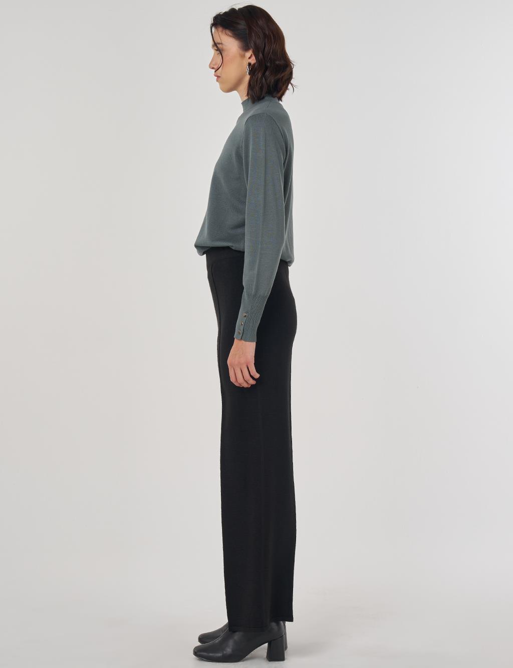 Ribbed Knit Pants Black