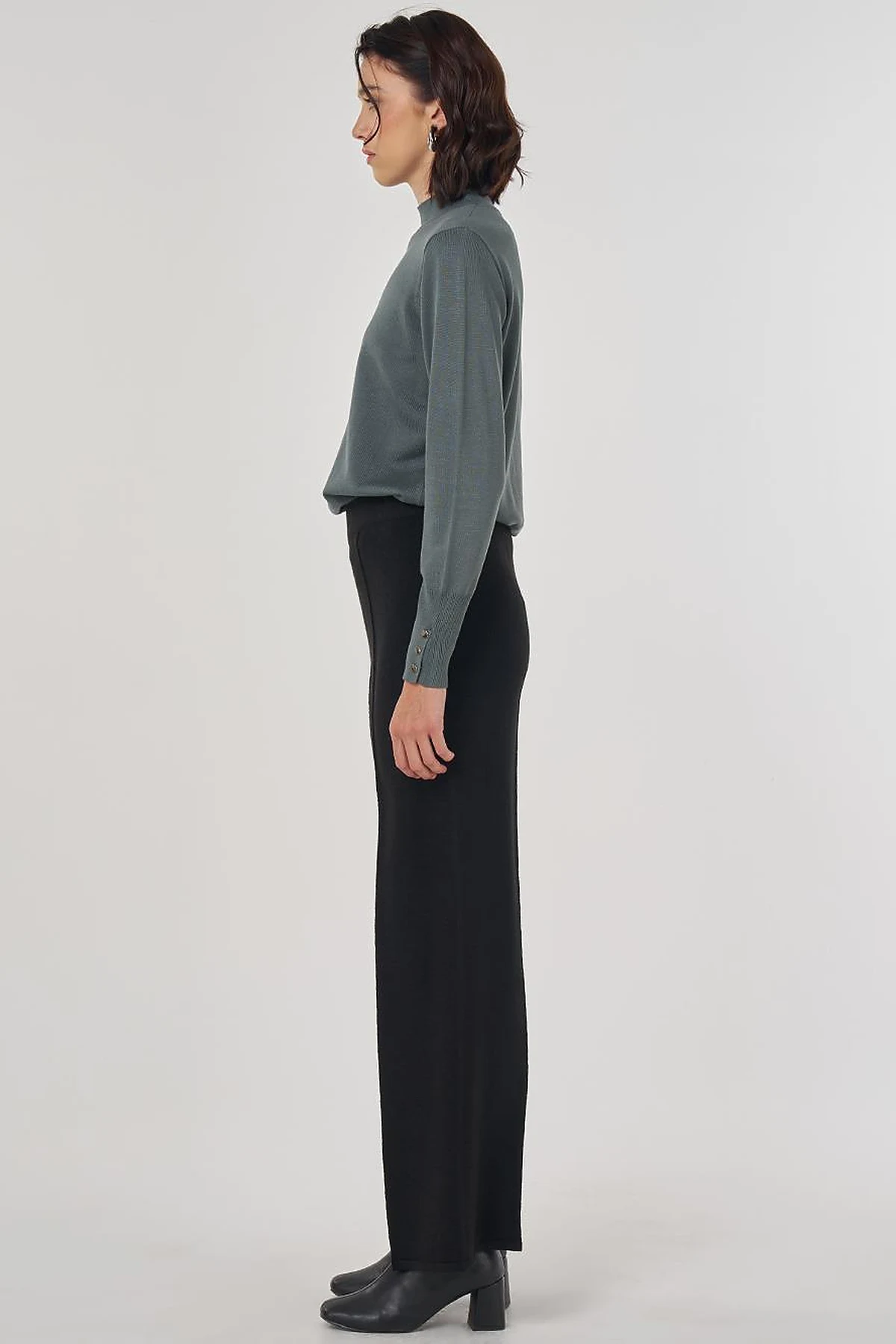 Ribbed Knit Pants Black