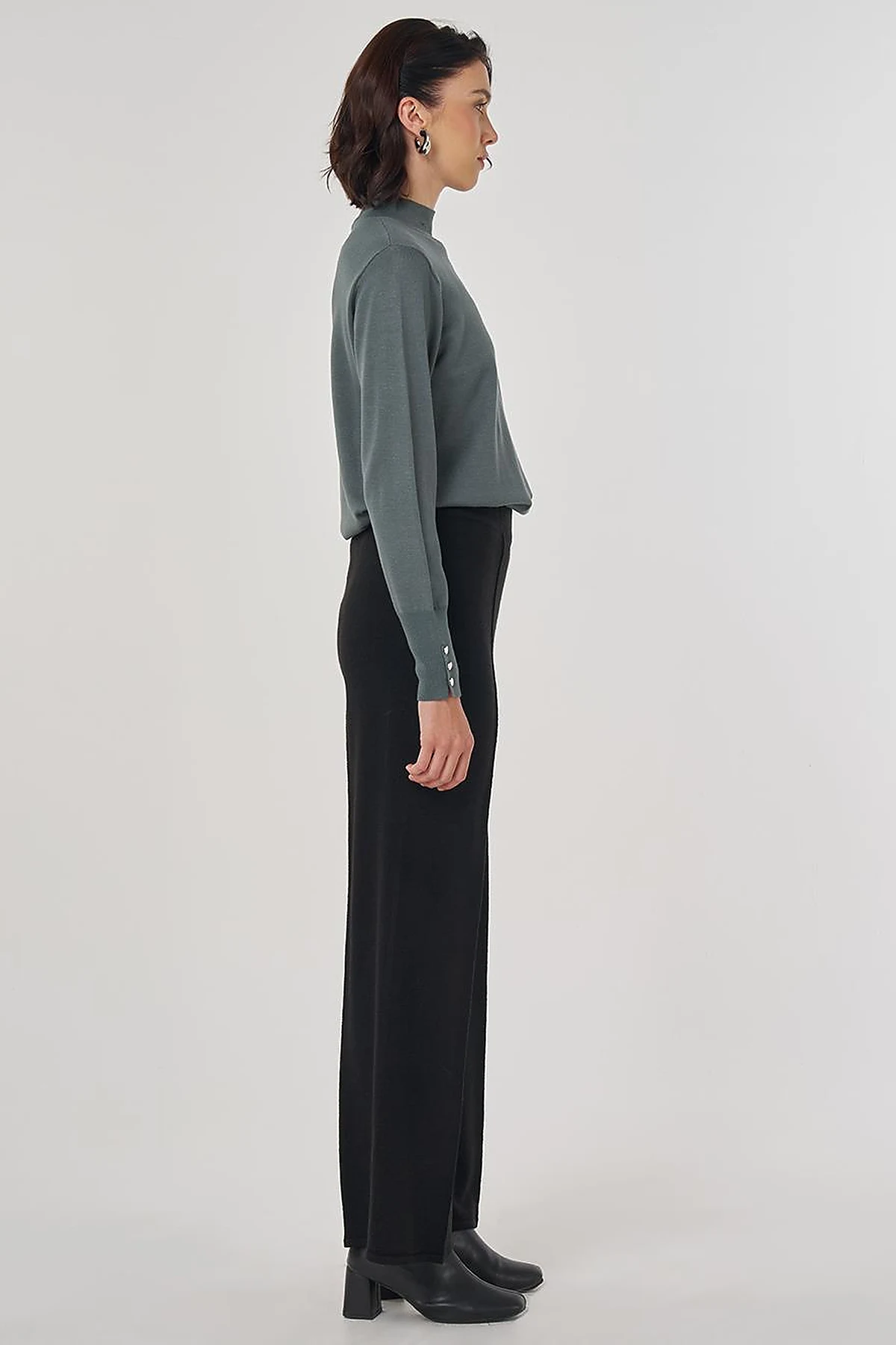 Ribbed Knit Pants Black