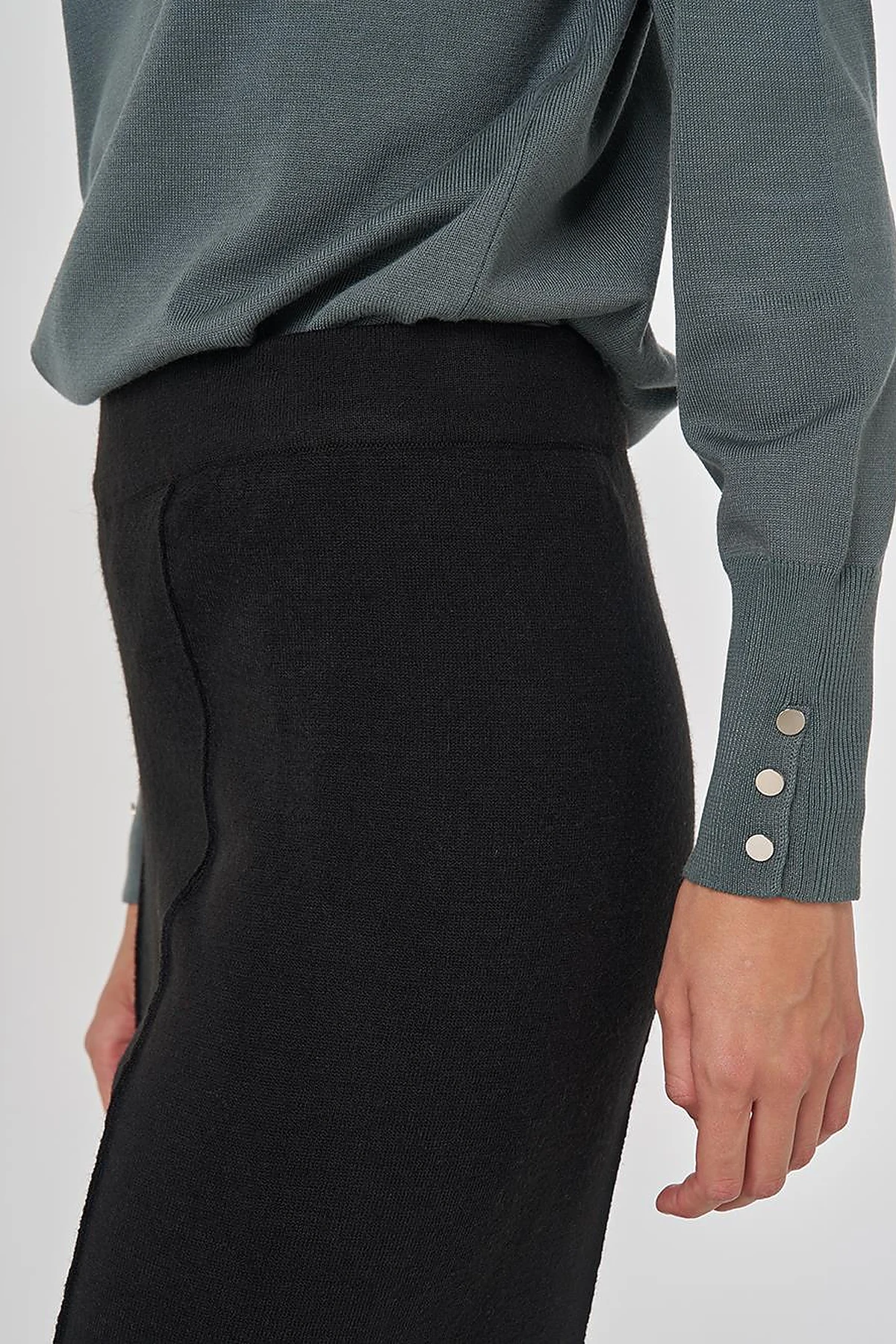 Ribbed Knit Pants Black