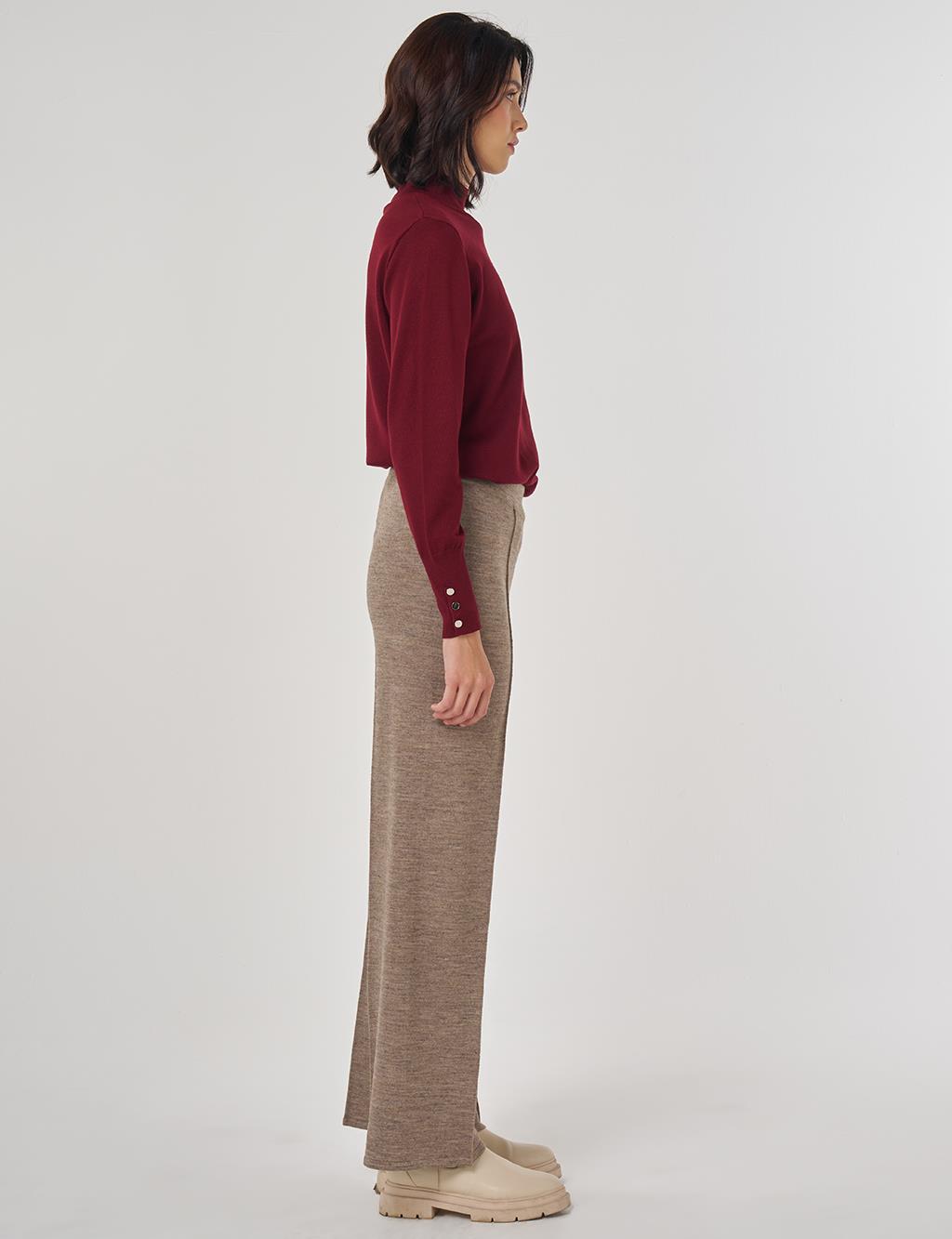 Ribbed Knit Pants Beige