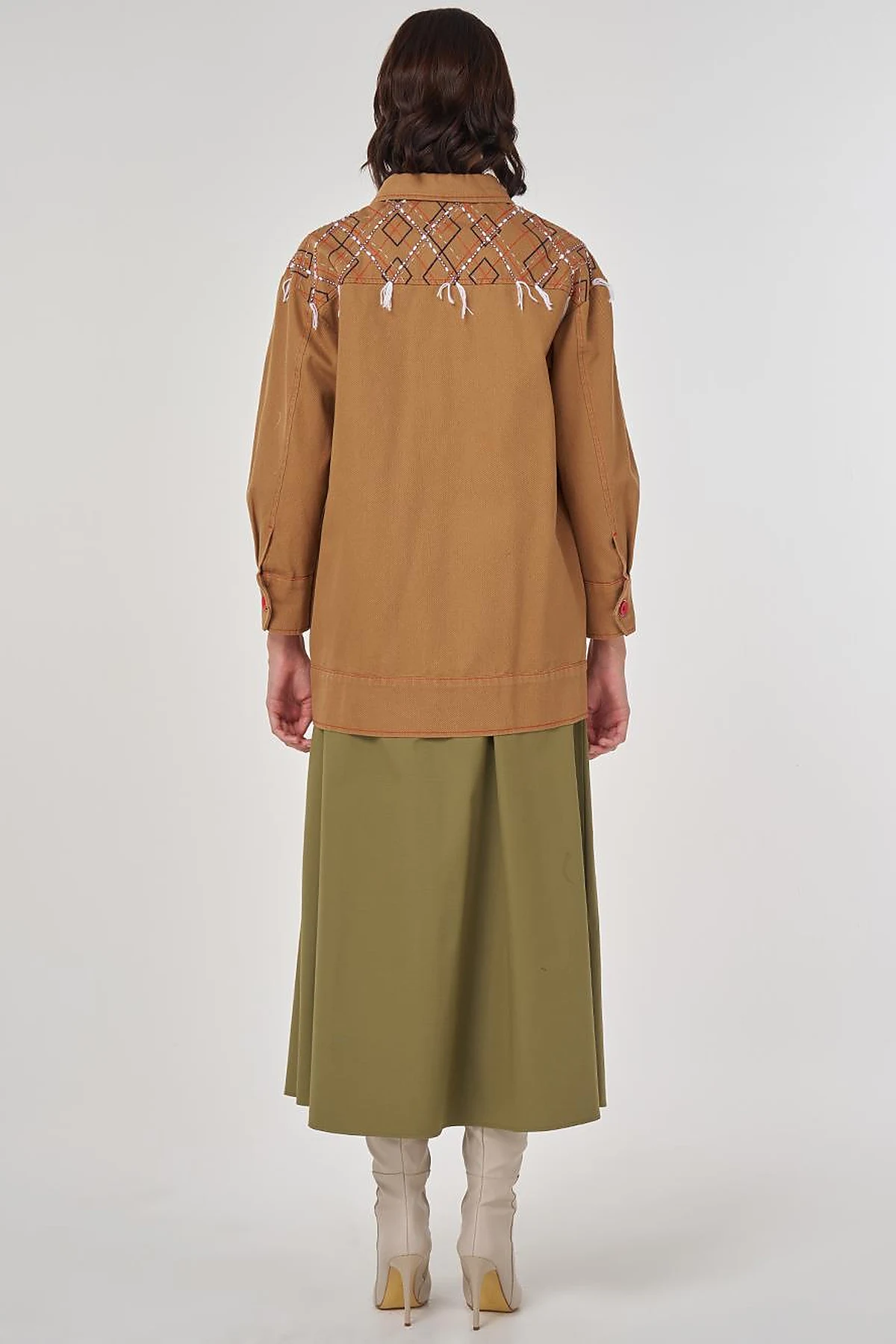 Embroidered Canvas Jacket Tobacco
