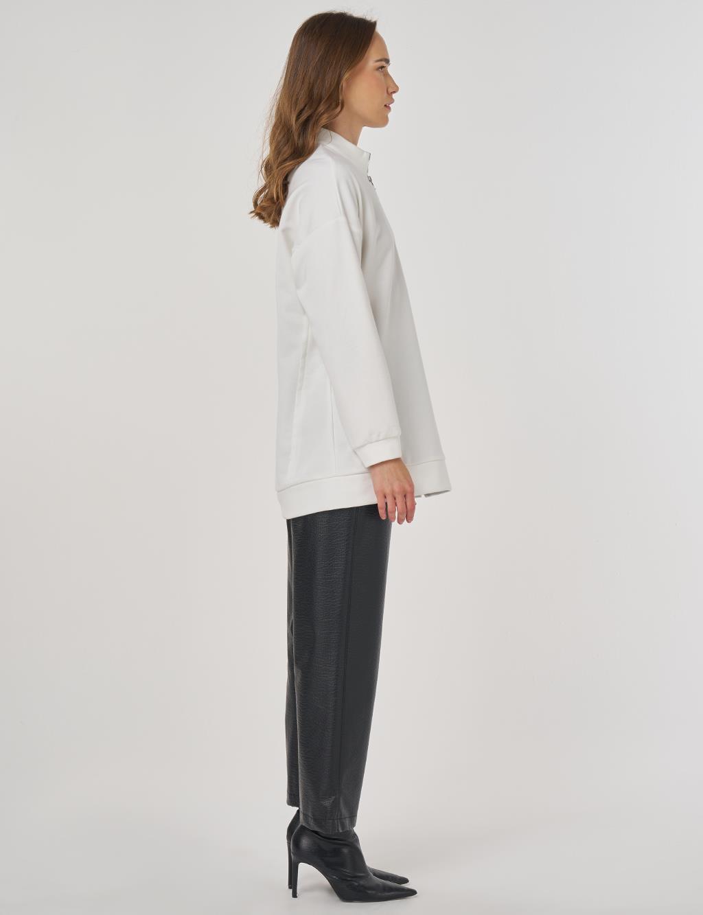 Hotfix Printed Three-Thread Sweatshirt Ecru