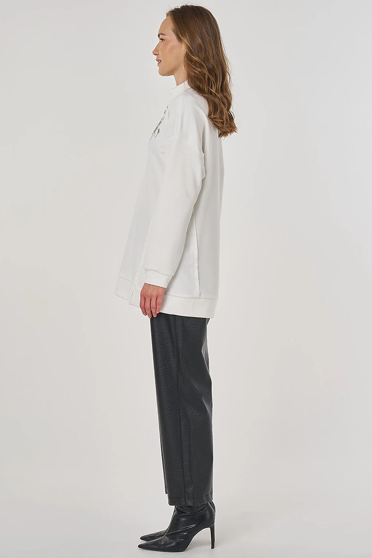 Hotfix Printed Three-Thread Sweatshirt Ecru