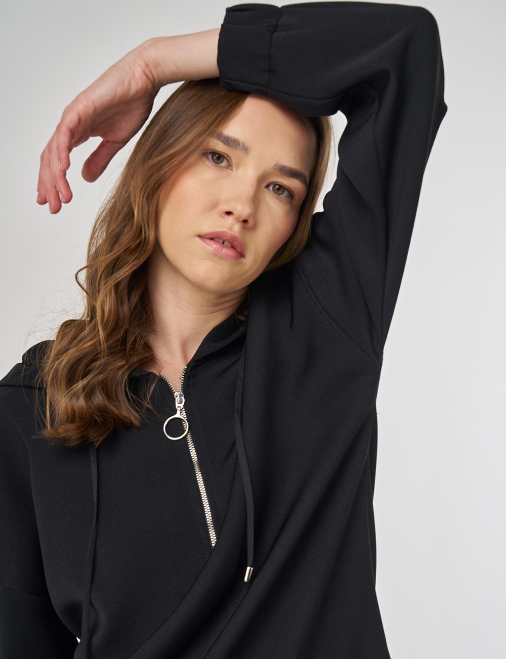 Drop Shoulder Two-Piece Set Black