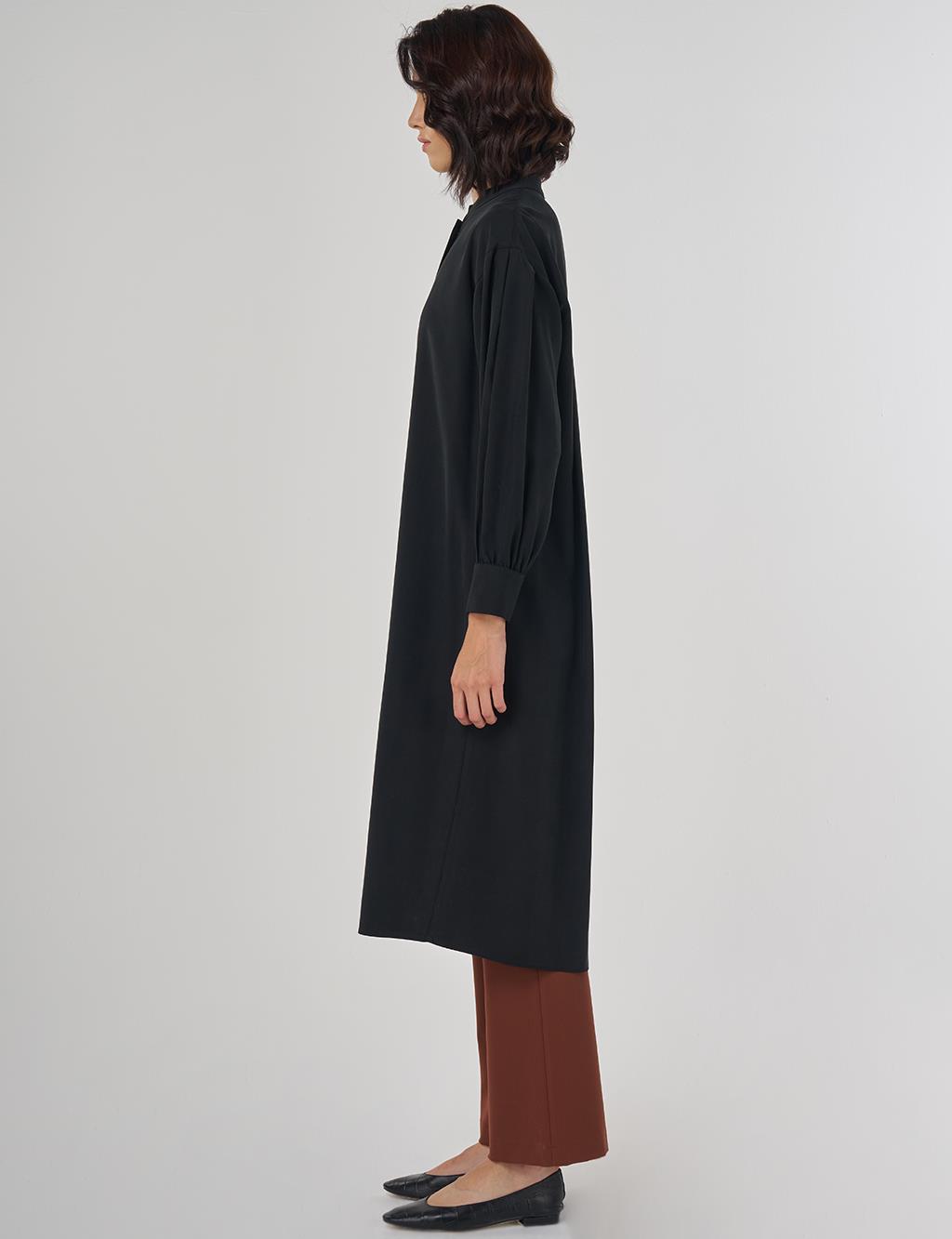 Hakim Yaka Rayon Uzun Tunik Siyah 