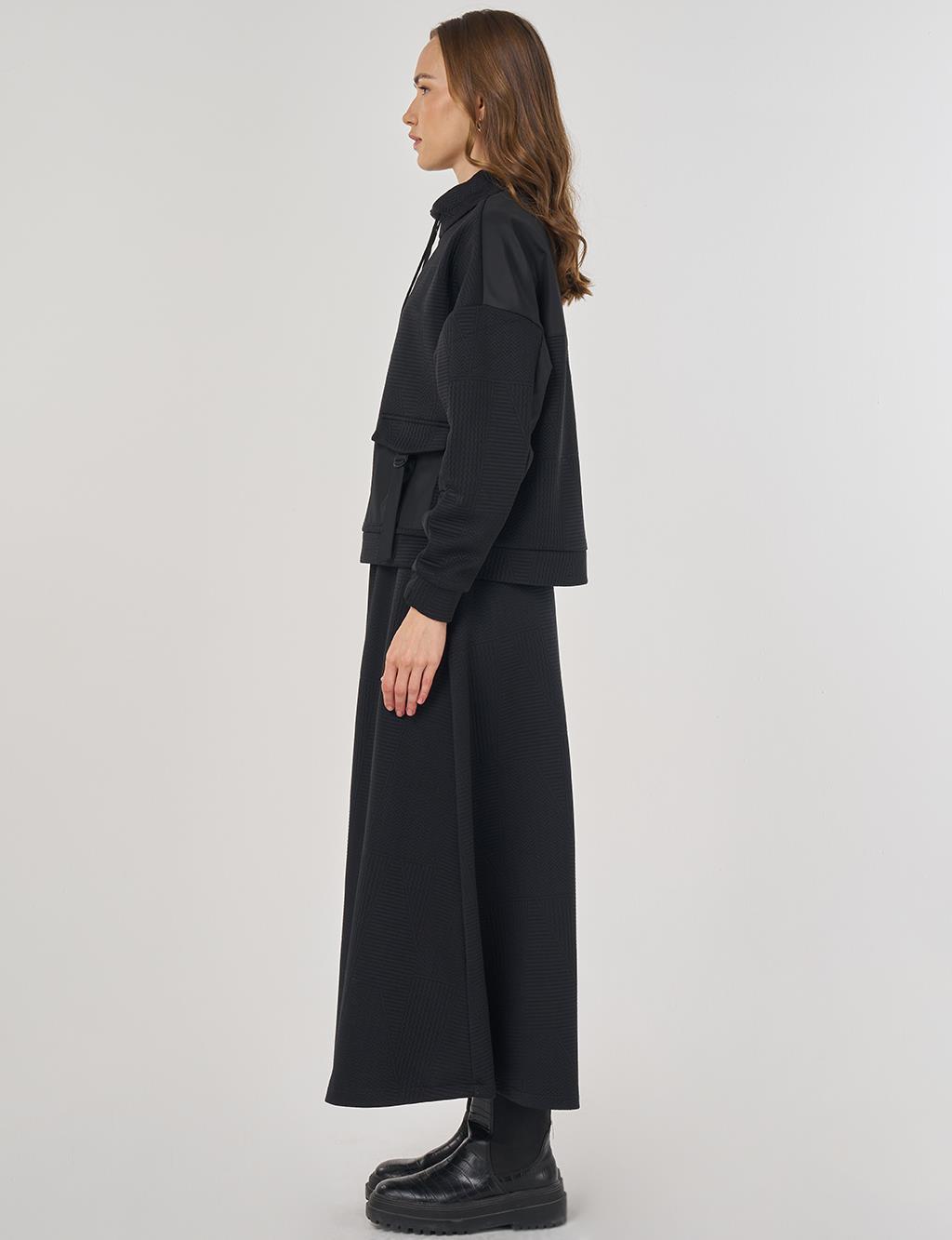 Pocket Detailed Two-Piece Set Black