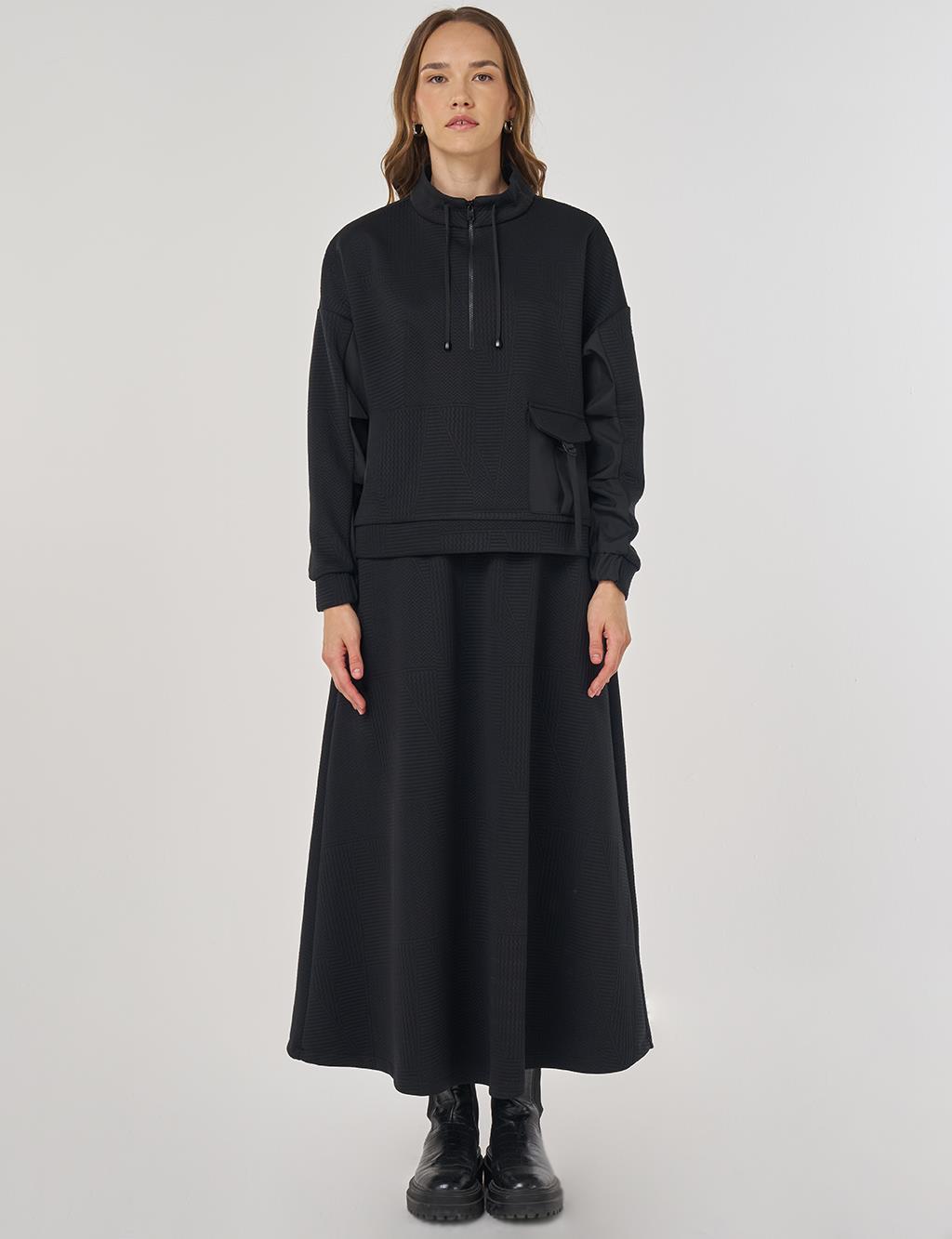 Pocket Detailed Two-Piece Set Black