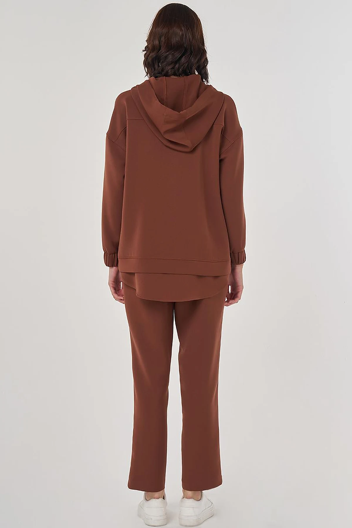 Drop Shoulder Two-Piece Set Brown