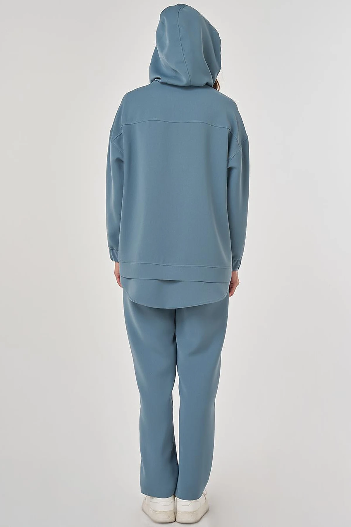 Drop Shoulder Two-Piece Set Misty Blue
