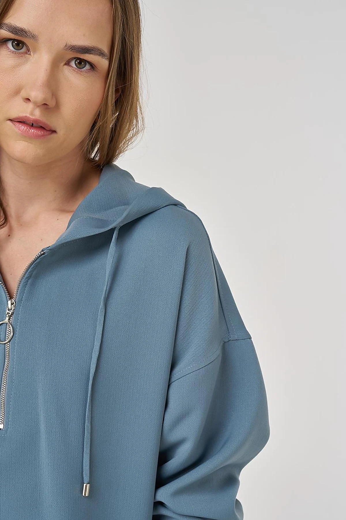 Drop Shoulder Two-Piece Set Misty Blue