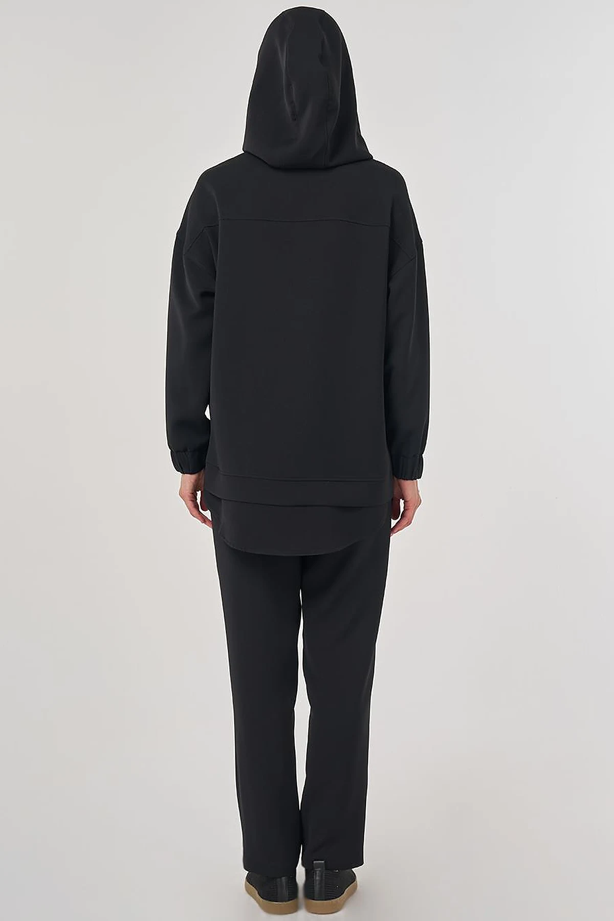 Drop Shoulder Two-Piece Set Black