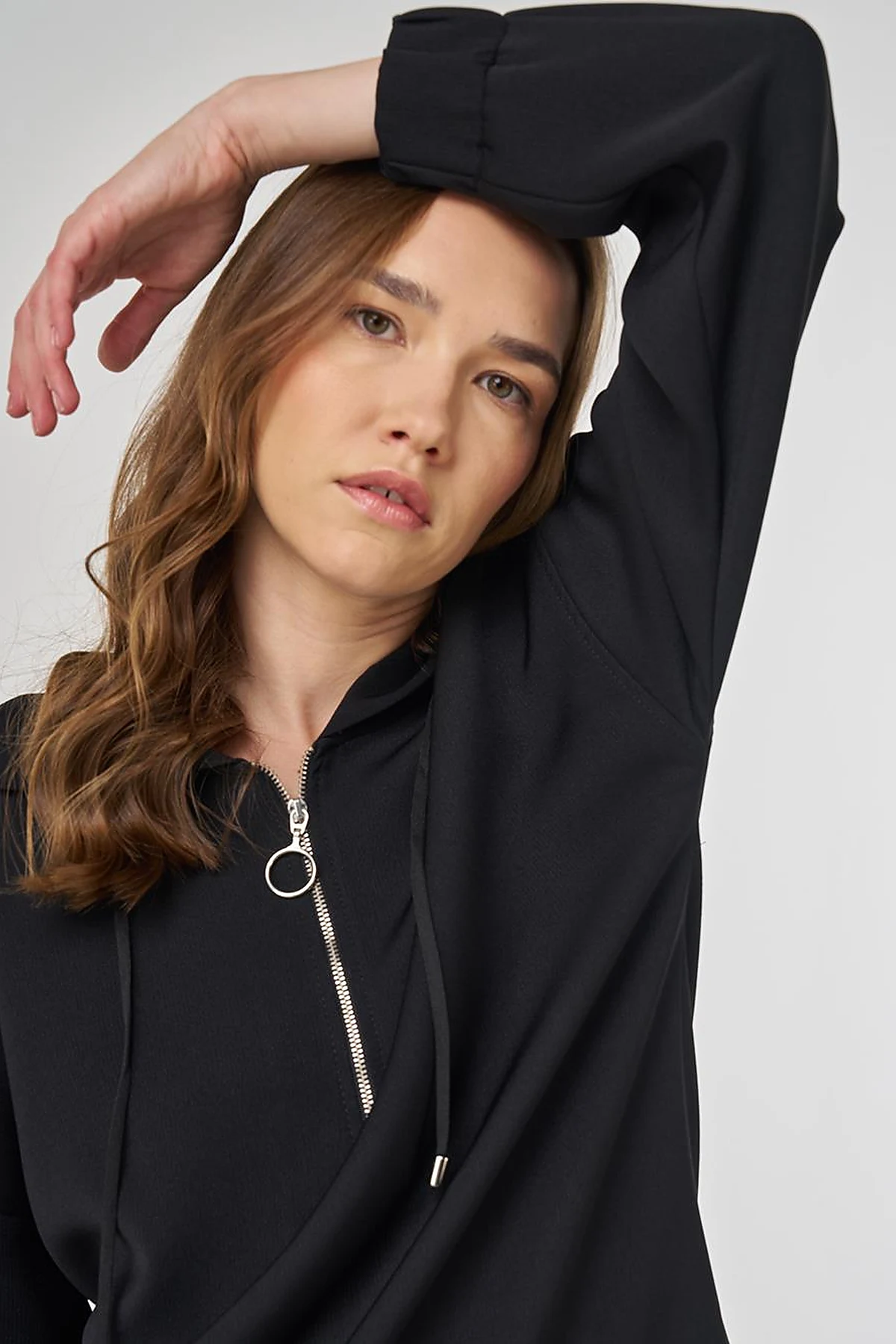 Drop Shoulder Two-Piece Set Black