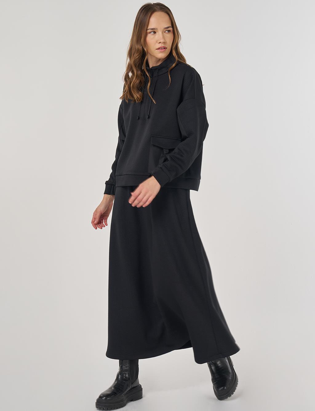 Pocket Detailed Two-Piece Set Black