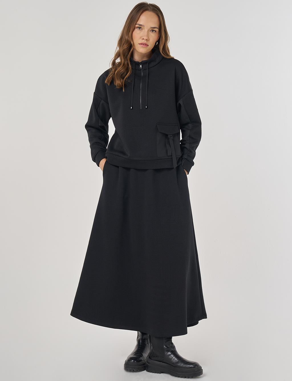 Pocket Detailed Two-Piece Set Black