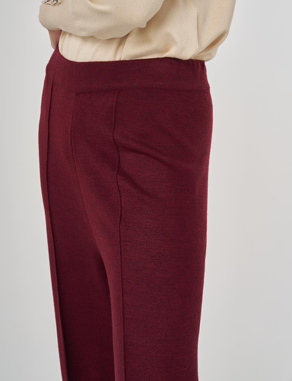 Ribbed Knit Pants Burgundy