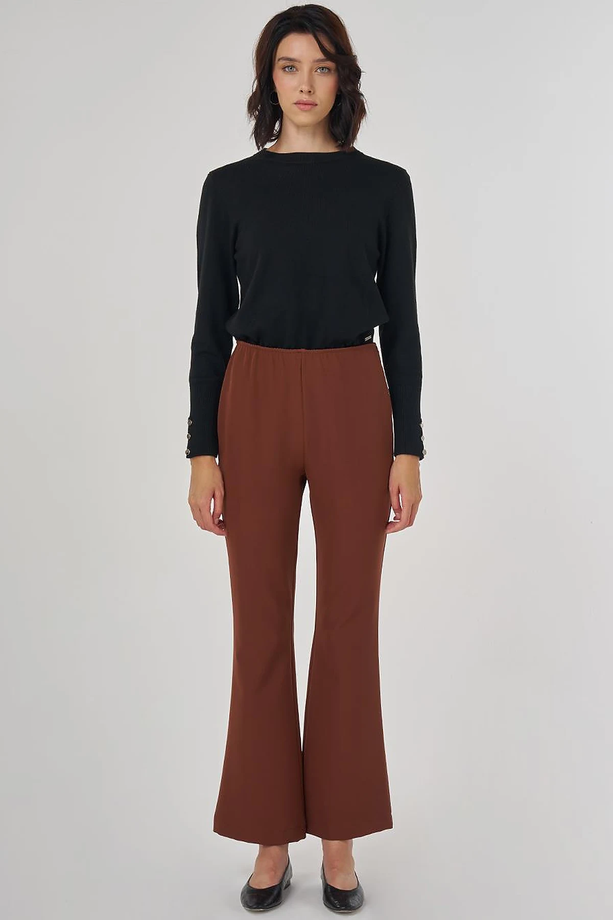 Basic Pantolon Koyu Kahve 