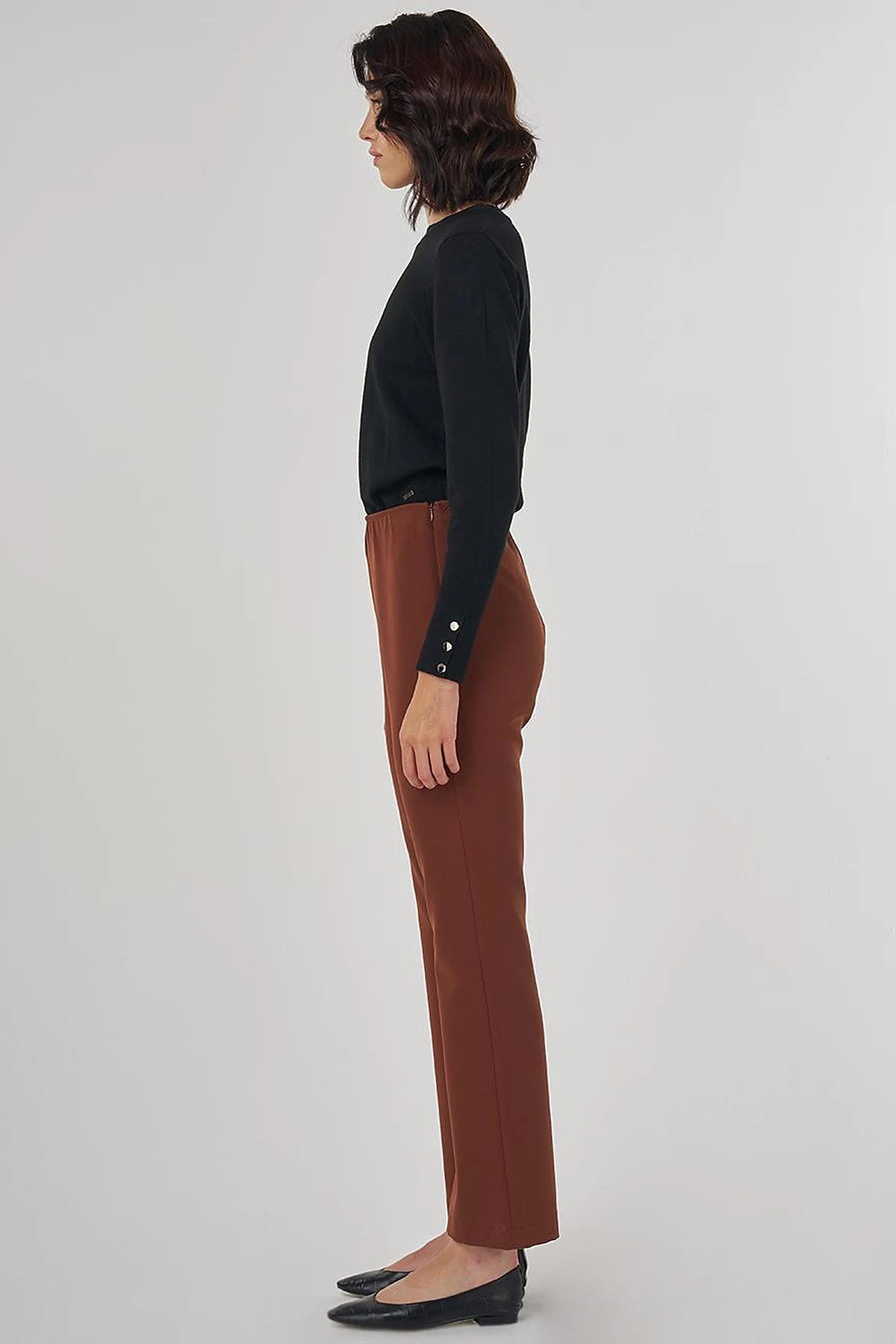 Basic Pantolon Koyu Kahve 