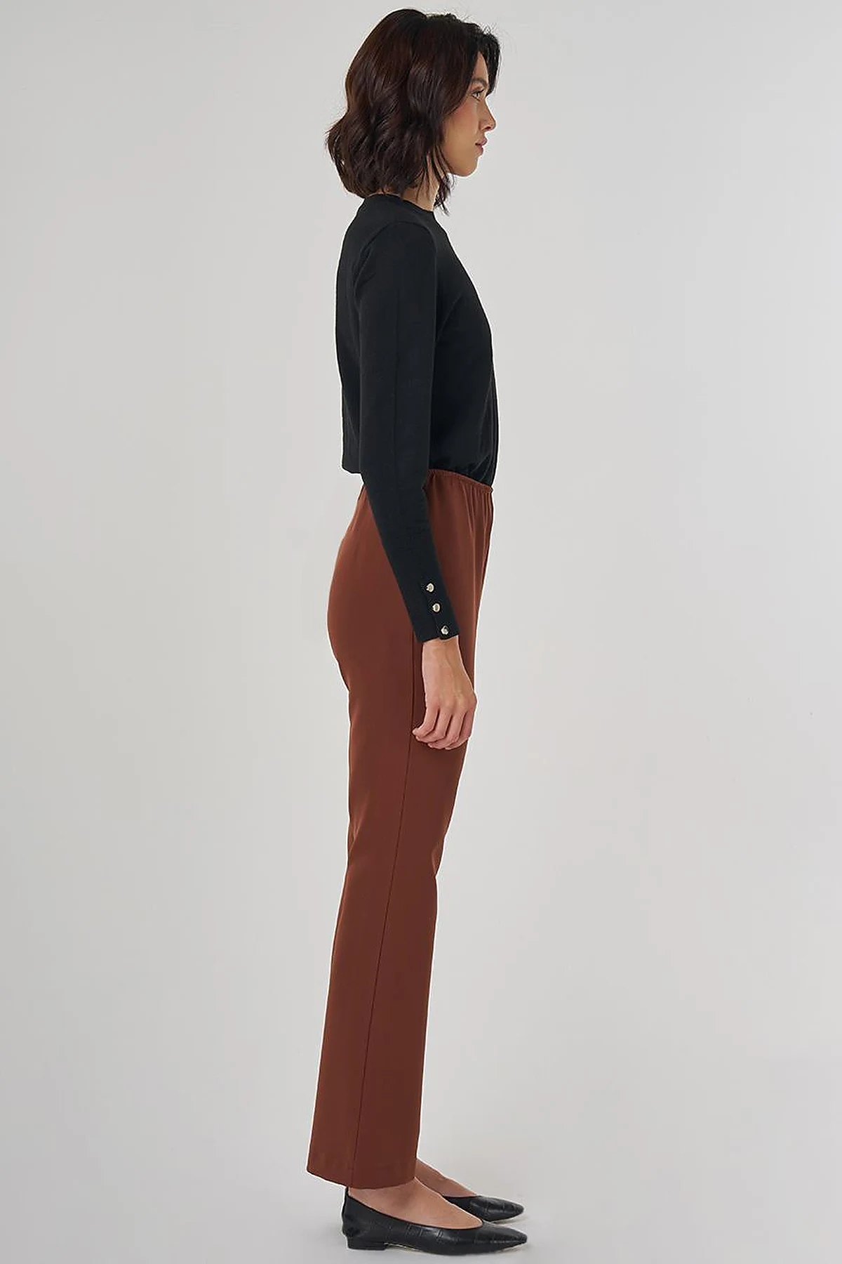 Basic Pantolon Koyu Kahve 